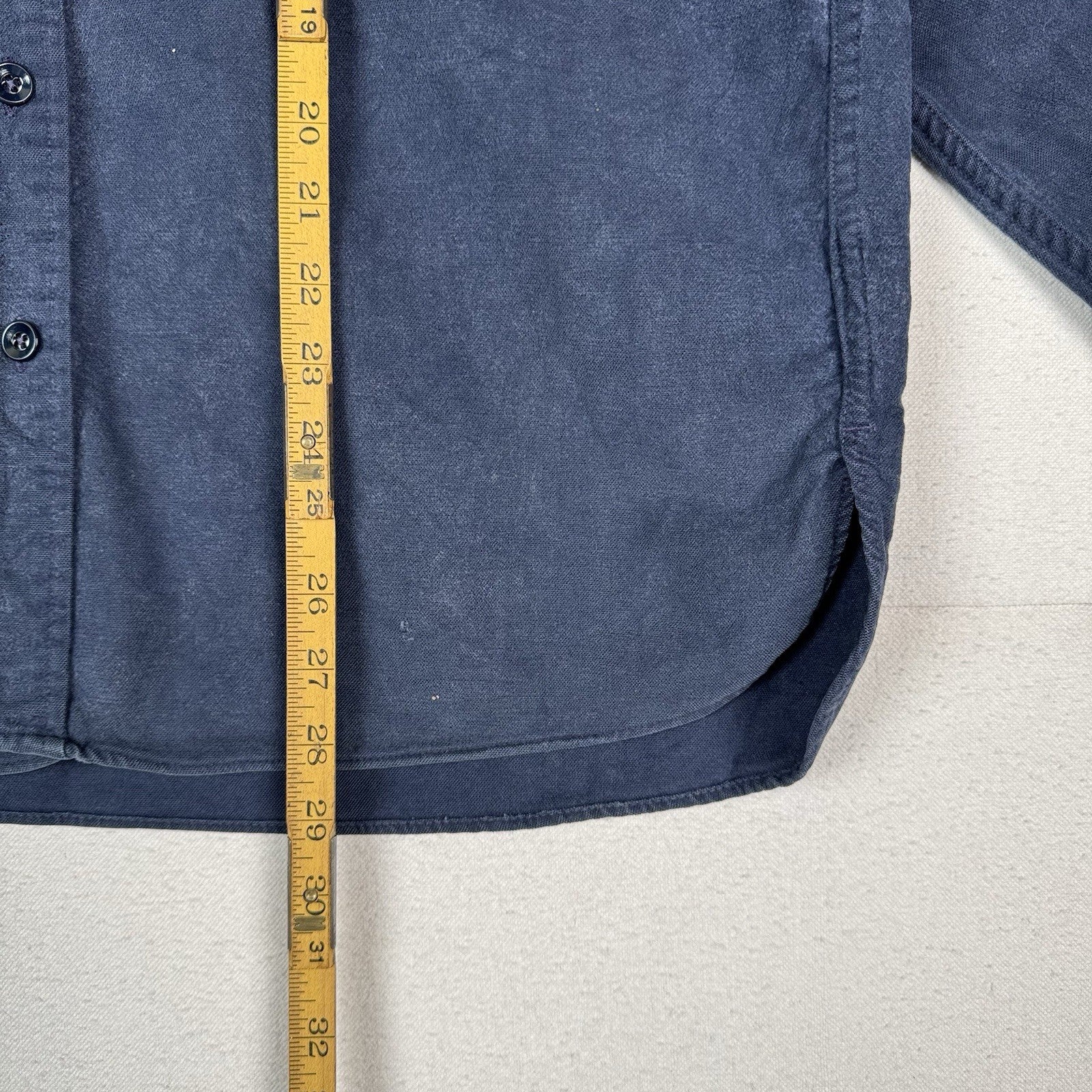 Vintage 90s LL Bean Mens XL 16.5 Blue Chamois Flannel Thick Guide Shirt Made USA