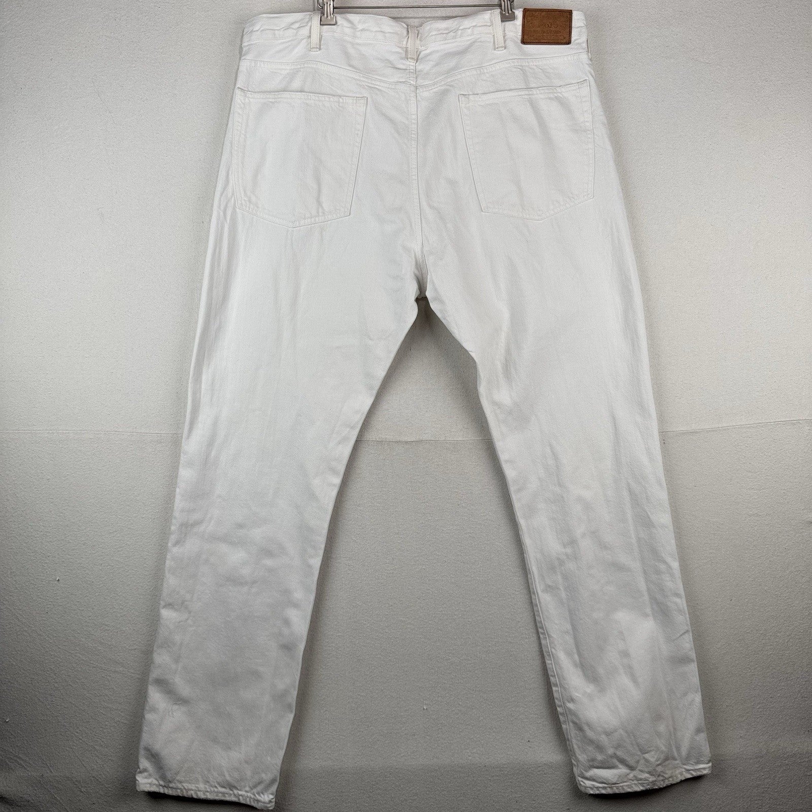 Polo Ralph Lauren Hampton Relaxed Straight 44Tx36 Tall White Denim Jeans