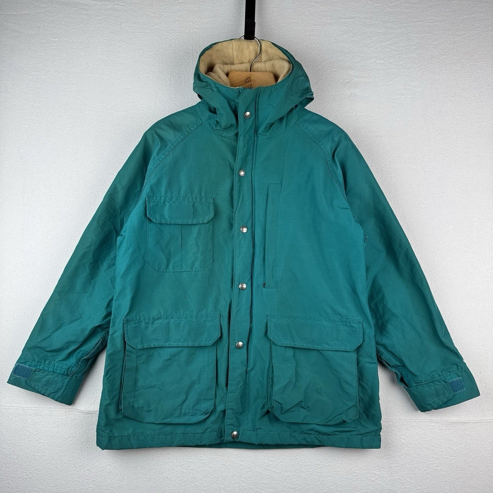 Vtg Woolrich Womens Large Wool Blend Blanket Lined Jacket Barn Chore Coat Green