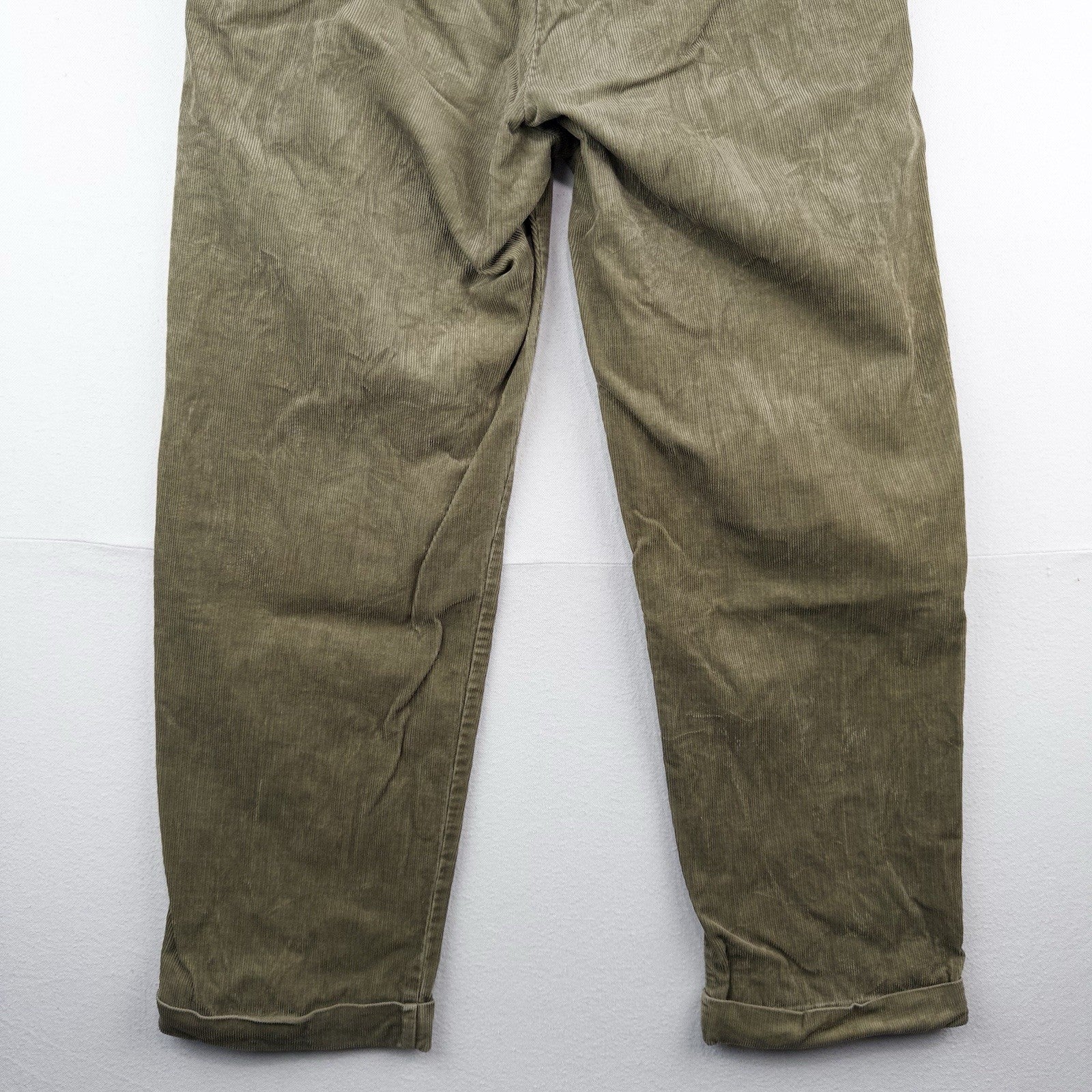 90’s Vtg Polo Ralph Lauren Hammond Corduroy Pant Mens 35x30 Khaki Pleated Cuffed