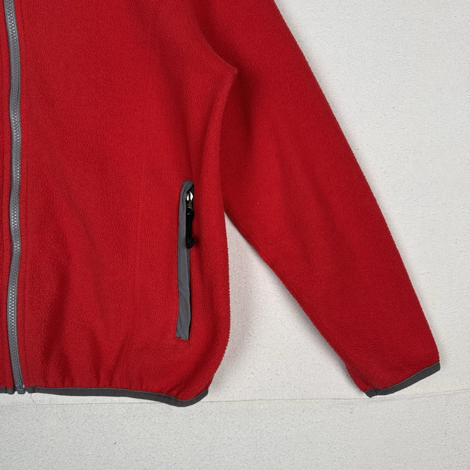 Vintage 90’s The North Face Mens Red Gray Polartec Fleece Jacket Zip Up Large 44