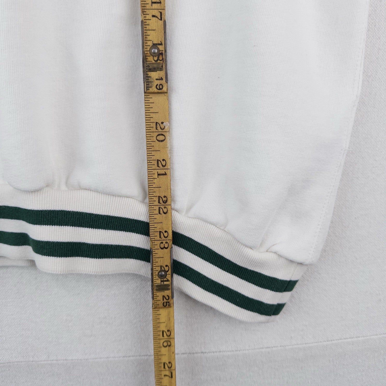 Polo Ralph Lauren Women’s XS Felt Logo Spell-out Fleece Sweatshirt White Green