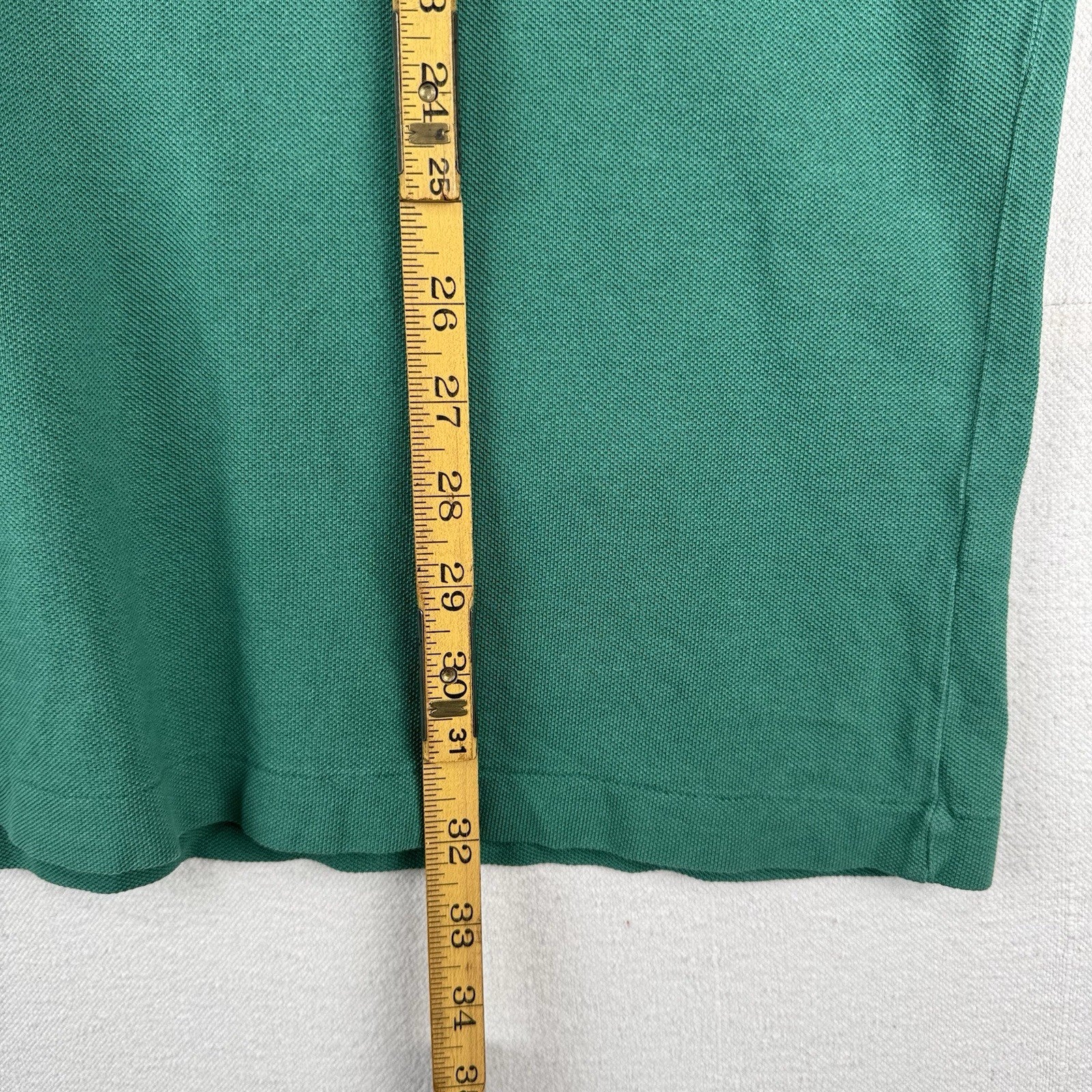 90's Vtg Polo Ralph Lauren Men's XL Green Ringer Crew Neck T-Shirt Pique Cotton
