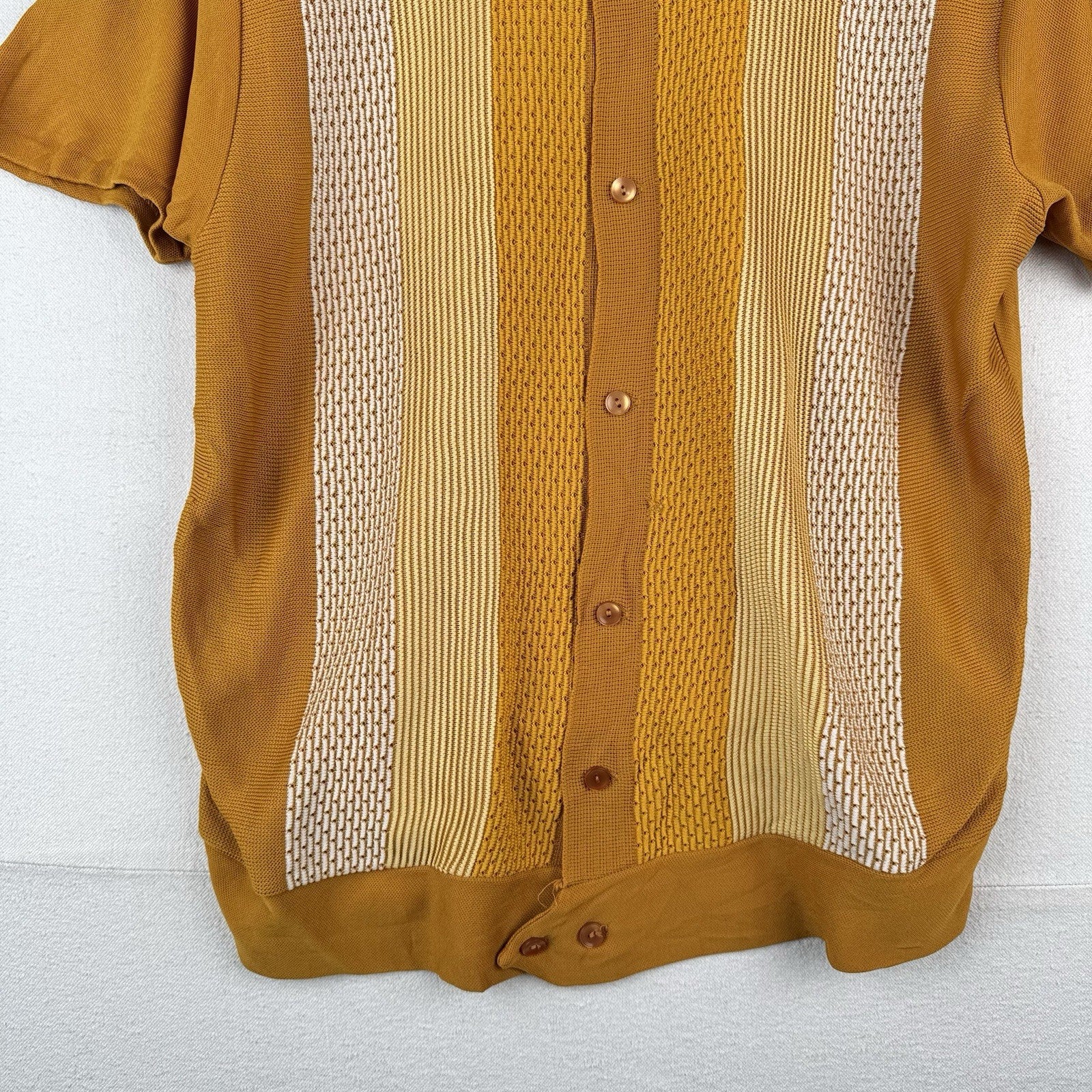 60’s Vintage Antonio Basso Clubman Knit Polo Shirt Dagger Collar Made USA Mens L