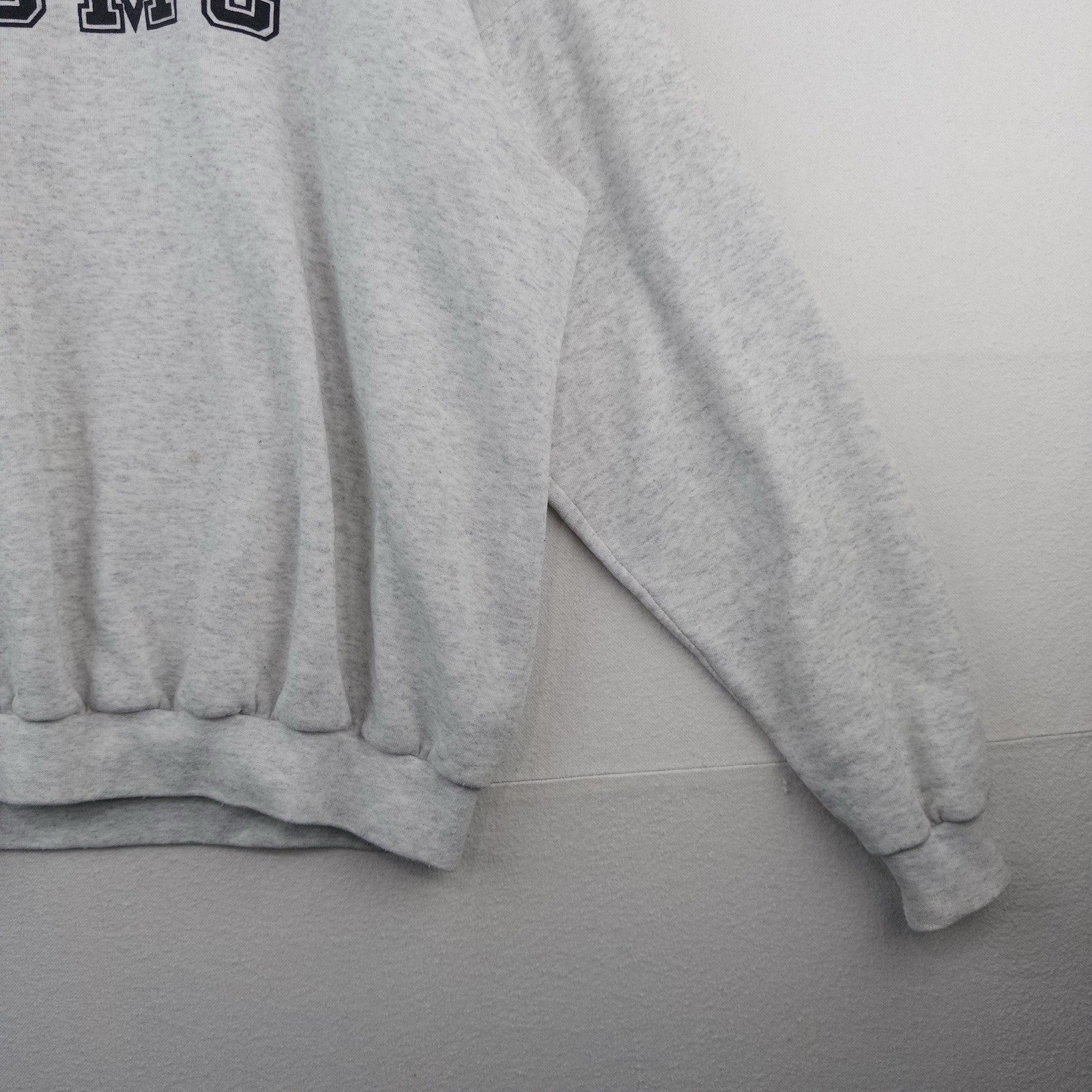 80’s Vtg USMC Military Santee Gray Print Sweatshirt Men’s XL Boxy Made in USA