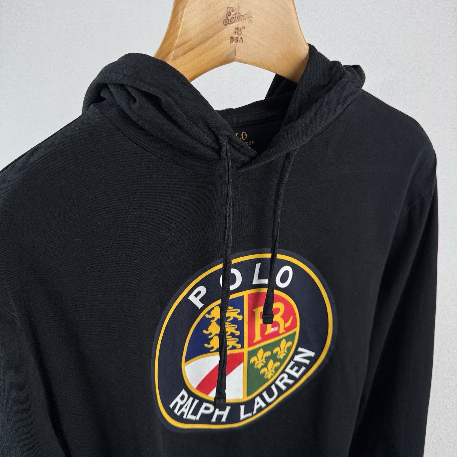 Polo Ralph Lauren Big Crest Lightweight Black Hoodie Men’s M Classic Fit *Read
