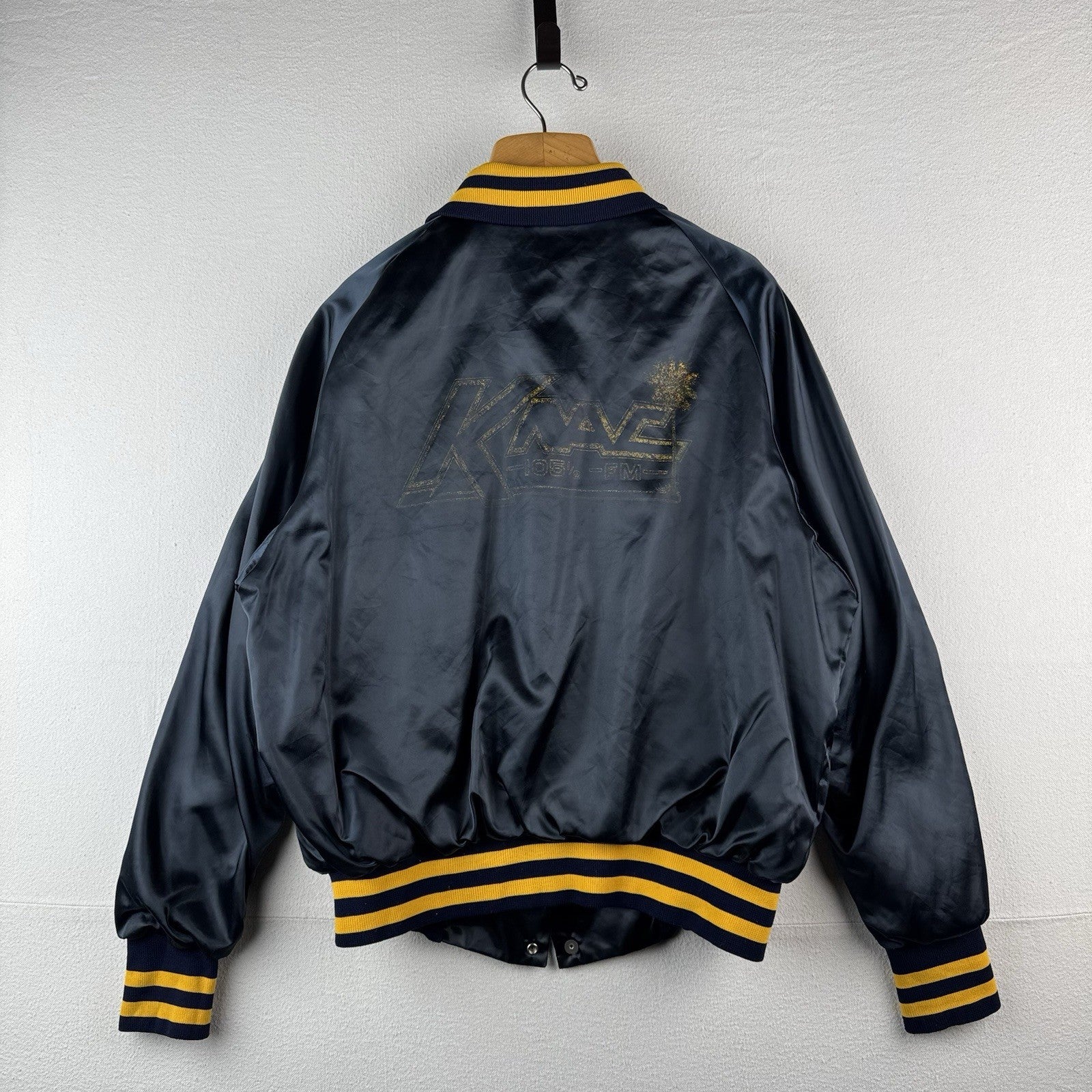 70’s-80’s Vtg KNAC 105.5 FM Long Beach CA Satin Jacket Large Pure Rock Made USA