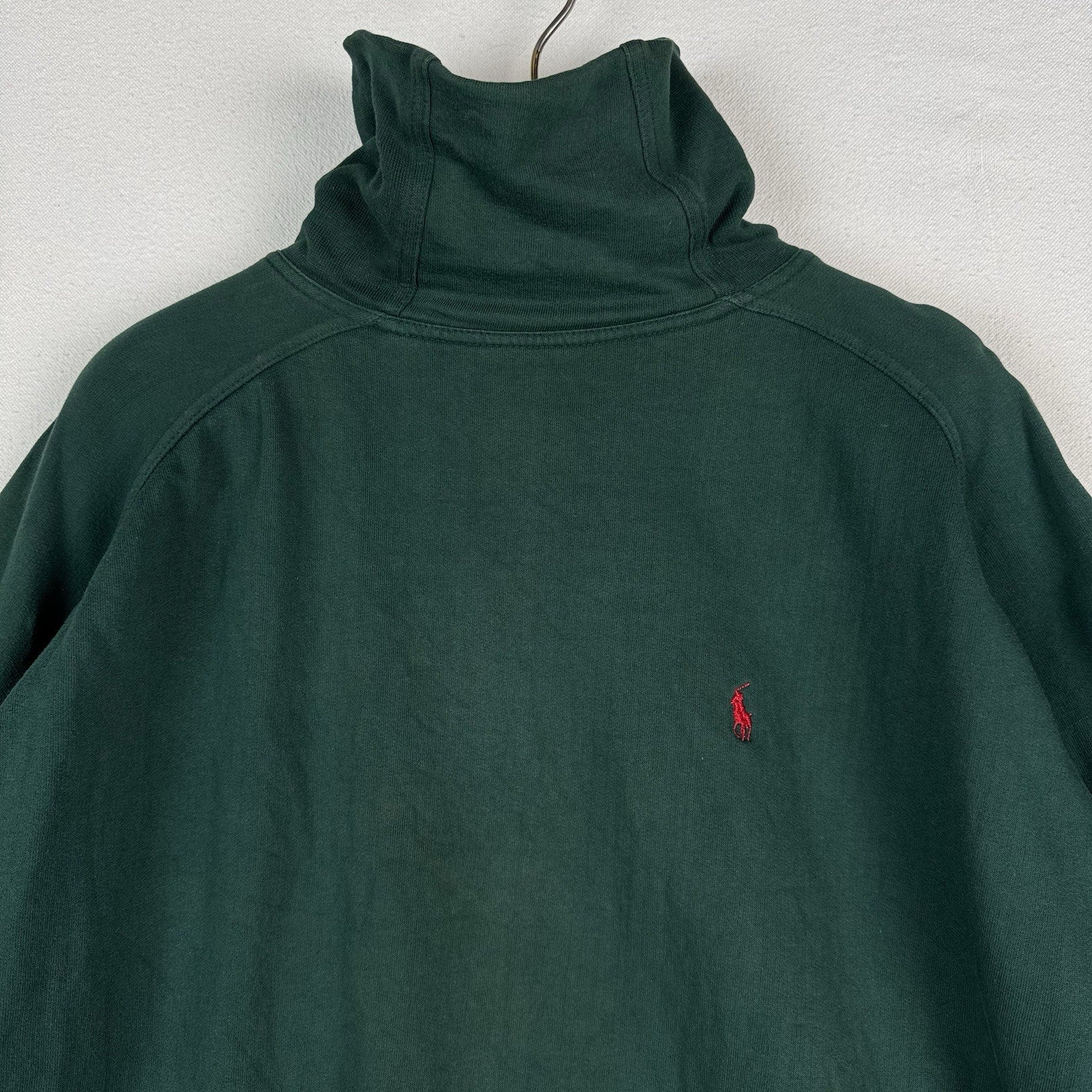 Vintage 80s Polo Ralph Lauren Men’s L Mock-neck Sweatshirt Green Made In USA
