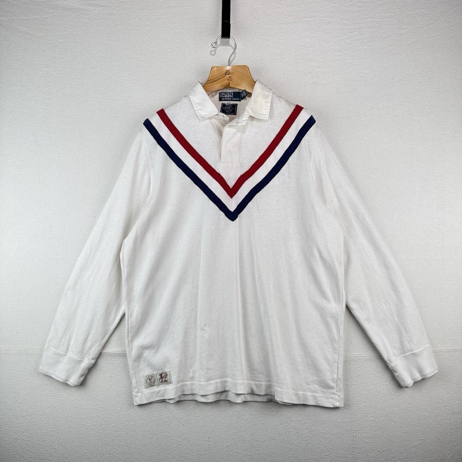 2012 Vtg Polo Ralph Lauren US Olympic Chevron Rugby Chariots Fire Custom Fit XL