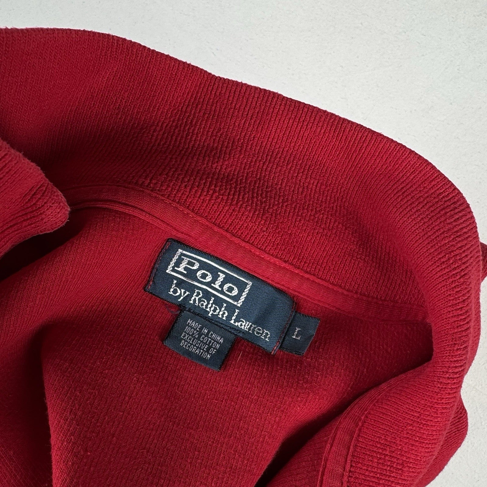 80’s Vintage Polo Ralph Lauren Quarter 1/4 Zip Pullover Sweater Mens XL Red