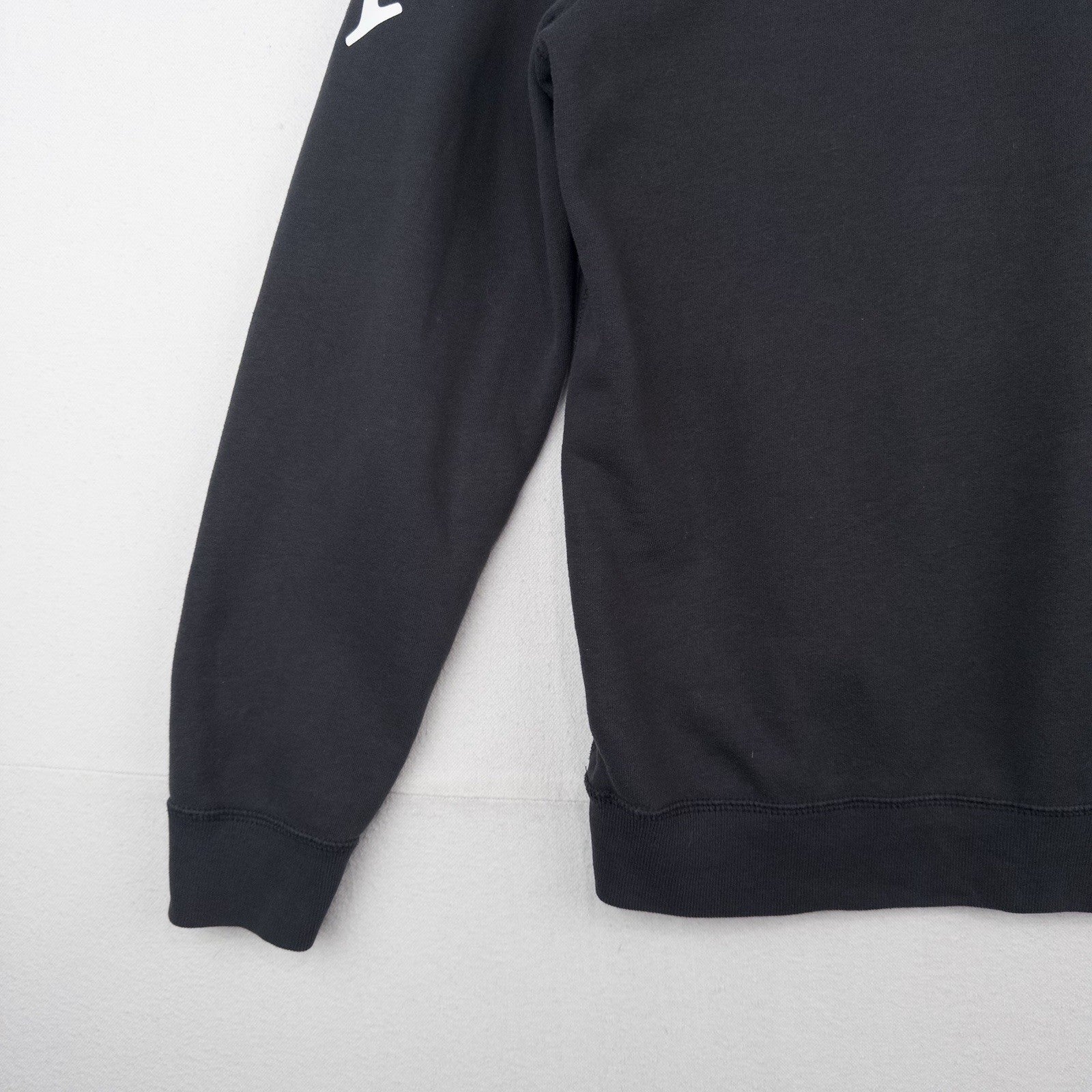 Abercrombie & Fitch Soft Hoodie Black Gray Mens M Exploded Spelled Out Back Logo