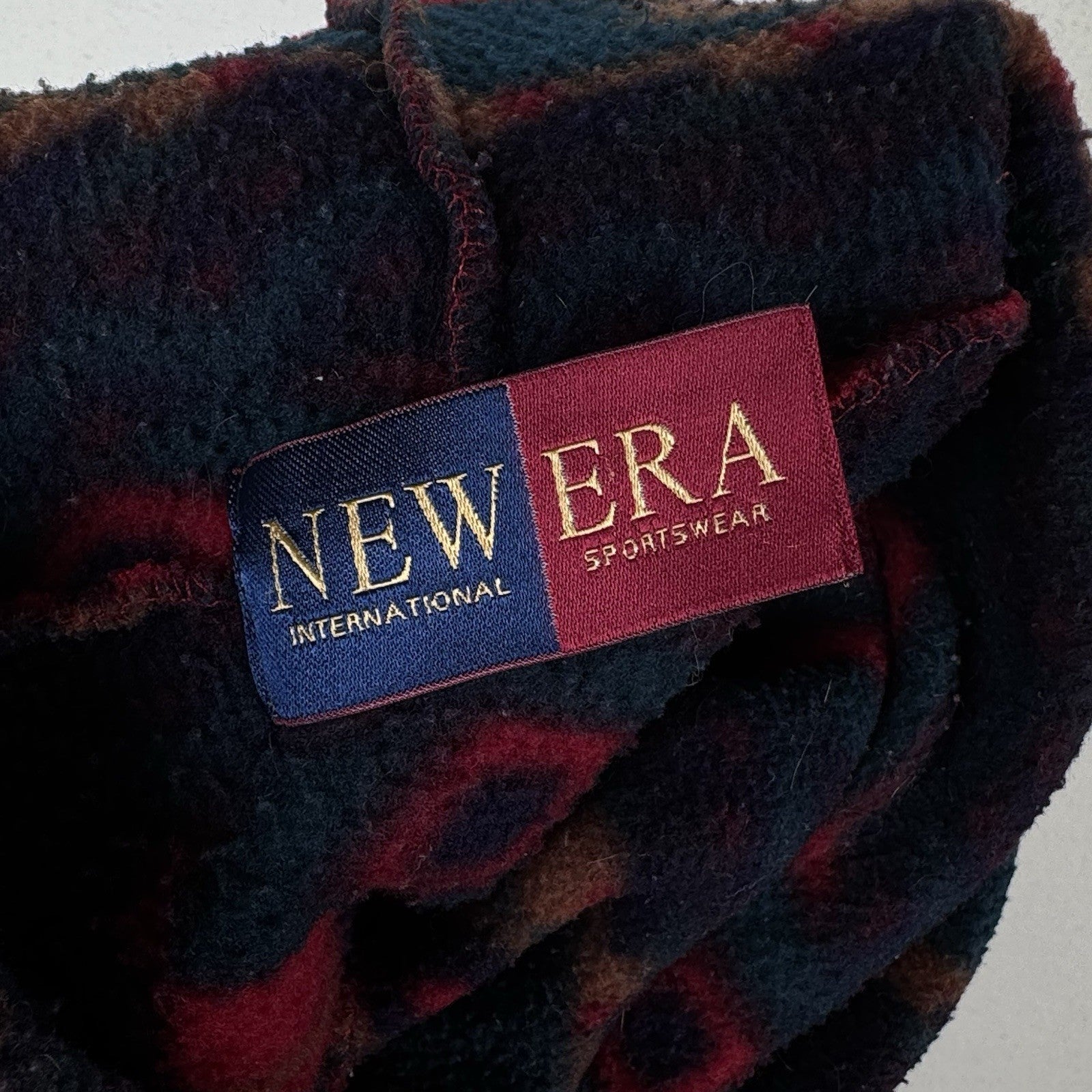 Vintage 90s Southwestern Blanket Fleece Hoodie Full Zip Men’s M Red Blue Baggy