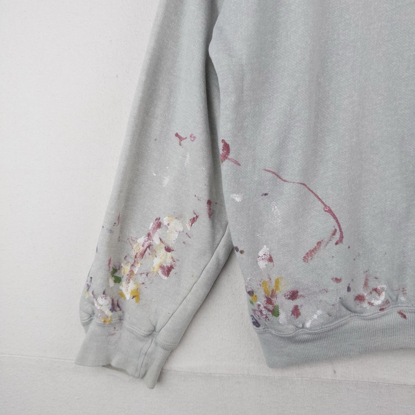 Vtg Kindan Blvd. Athletic Dept Stencil Painted Thermal Lined Hoodie Grey Medium