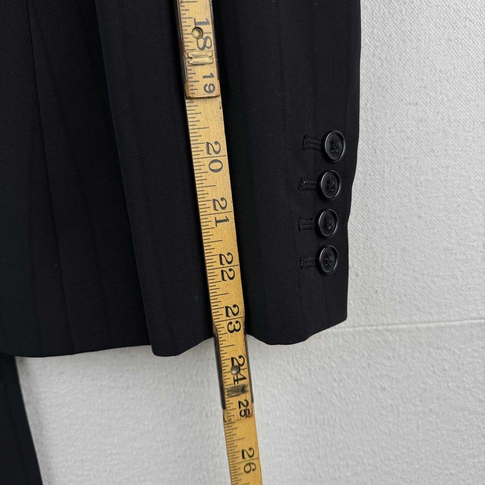 Anne Klein Women's 6 Pant Suit Two Piece Set Black Tonal Pinstripe Leg=9.5"