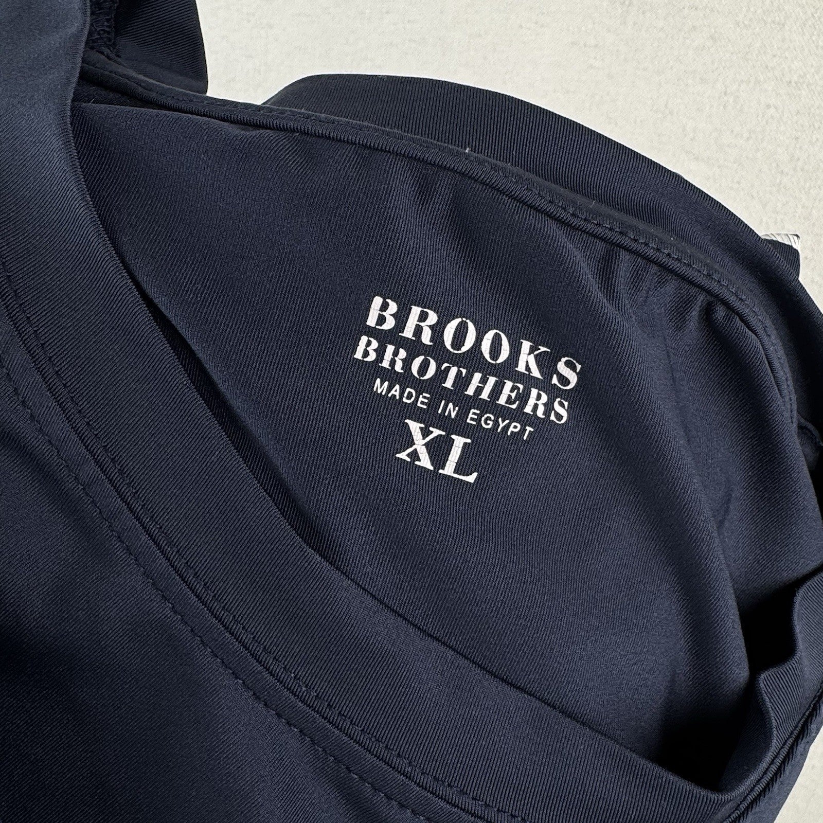 Brooks Brothers Mens Navy Blue Performance Long  Sleeve T-Shirt XL Stretch