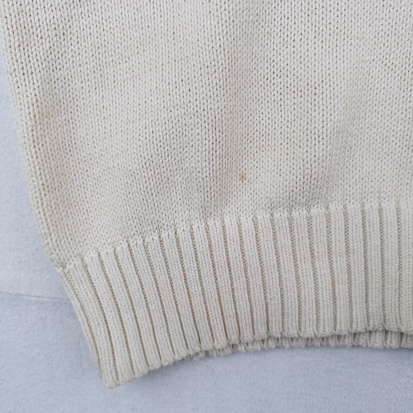 90’s Vtg Polo Ralph Lauren Knit Sweater Mens XL Cream Beige Pima Cotton Crewneck