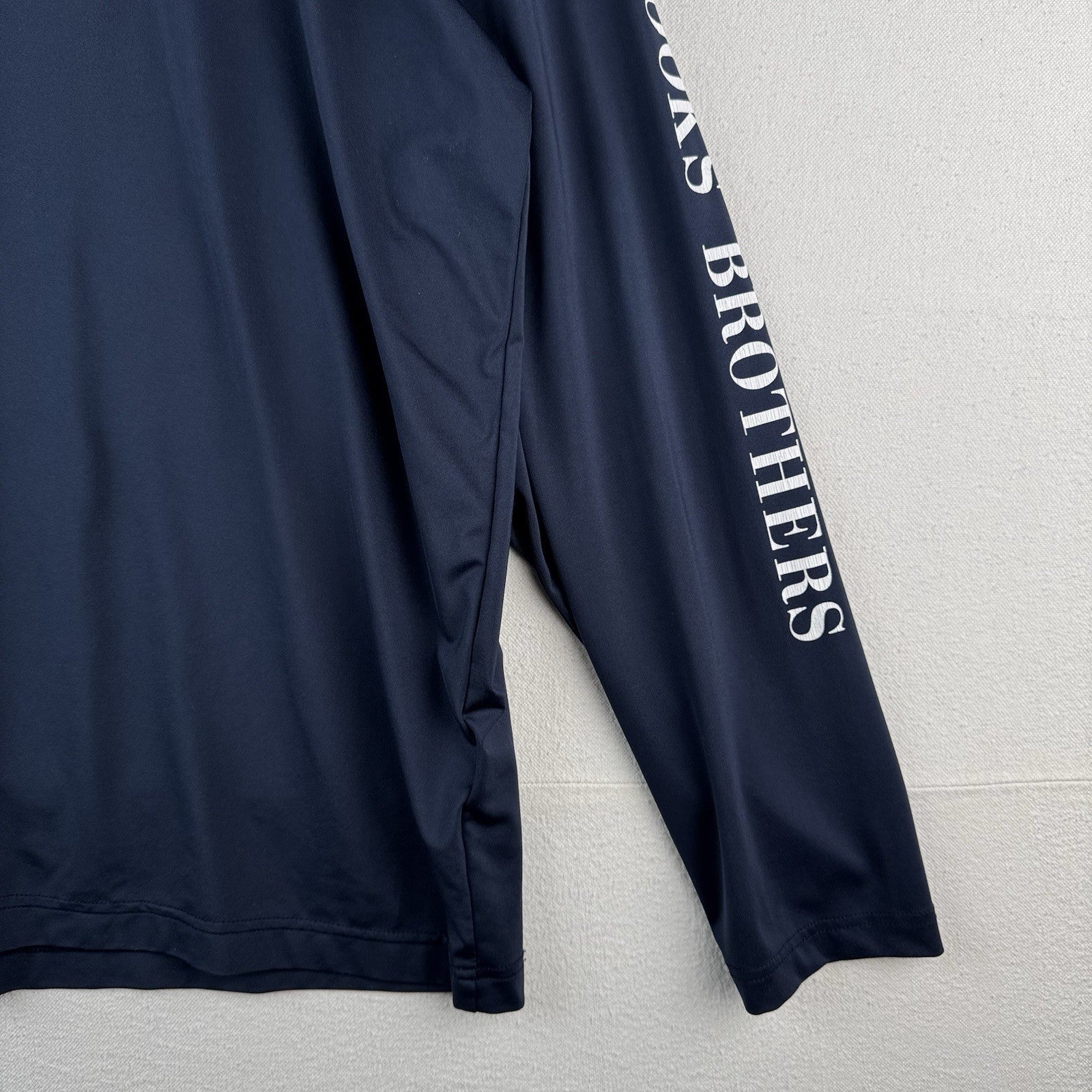 Brooks Brothers Mens Navy Blue Performance Long  Sleeve T-Shirt XL Stretch