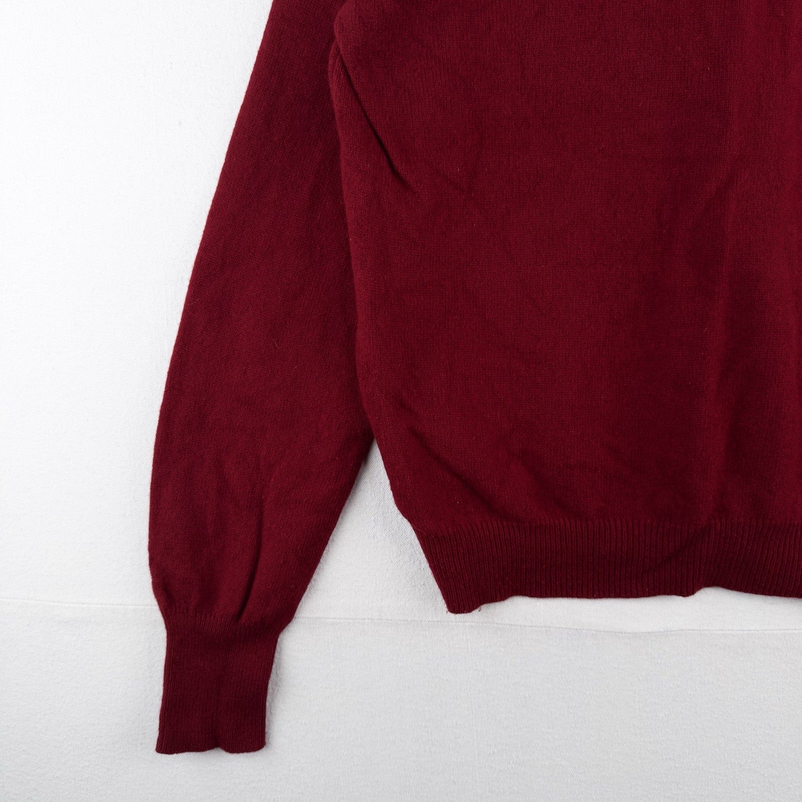 90’s Vtg Polo Ralph Lauren Lambswool Collared Sweater Wine Red Men’s L