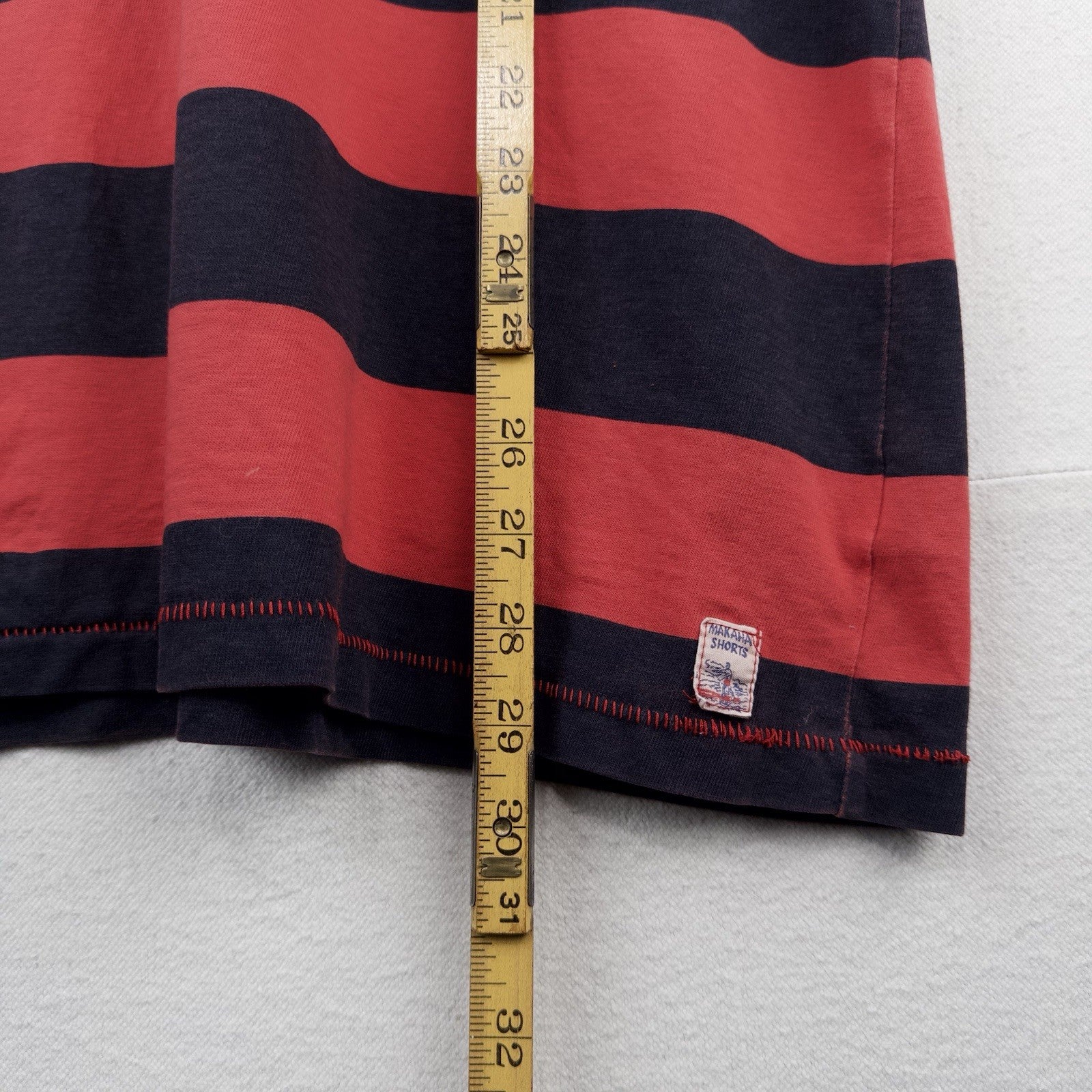 M.Nii Surf Pocket T-shirt Men’s XL Red Blue Striped Short Sleeve Cotton Made USA