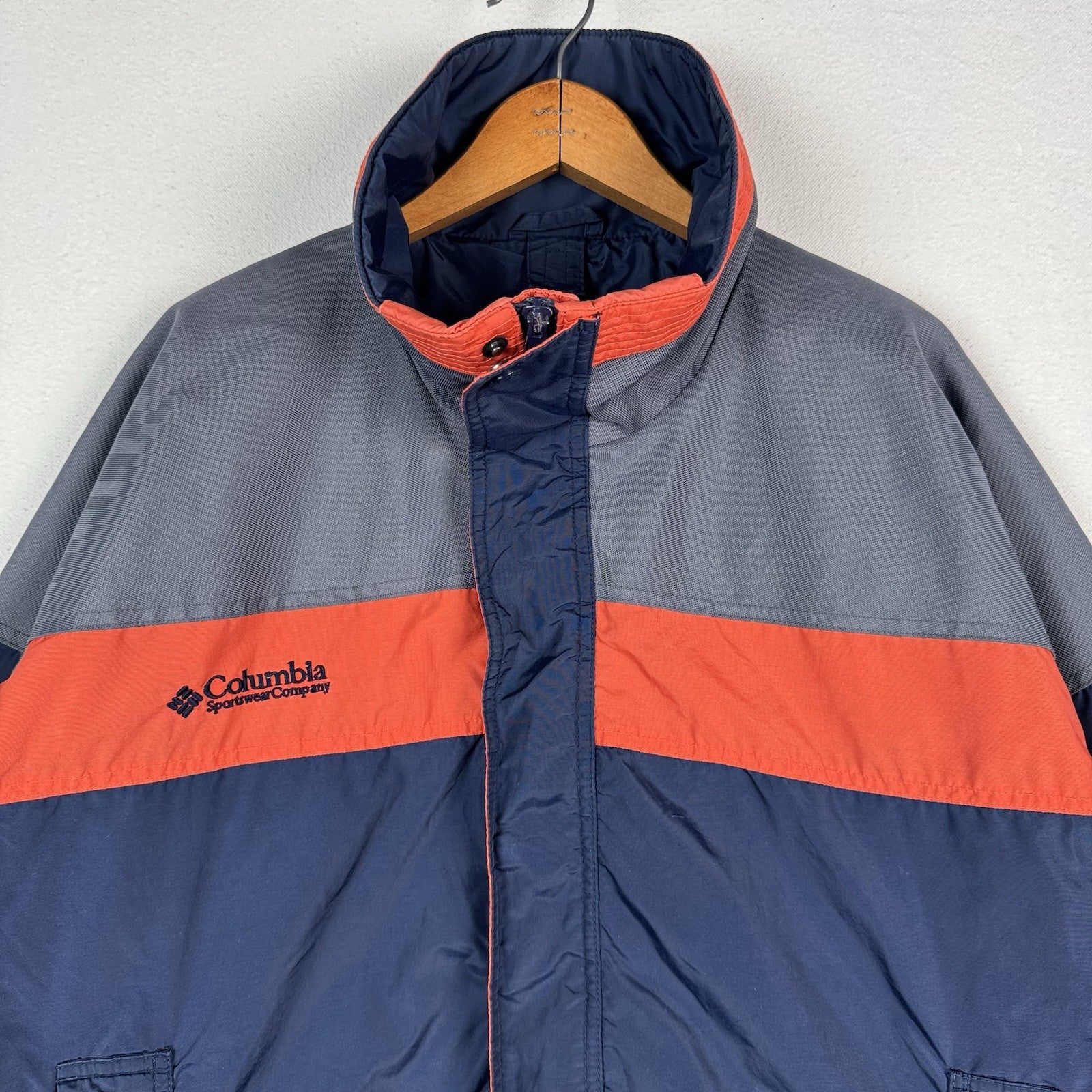 Vtg 90’s Columbia Bugaboo Jacket Men’s M Full Zip Blue Gray Orange *Shell Only