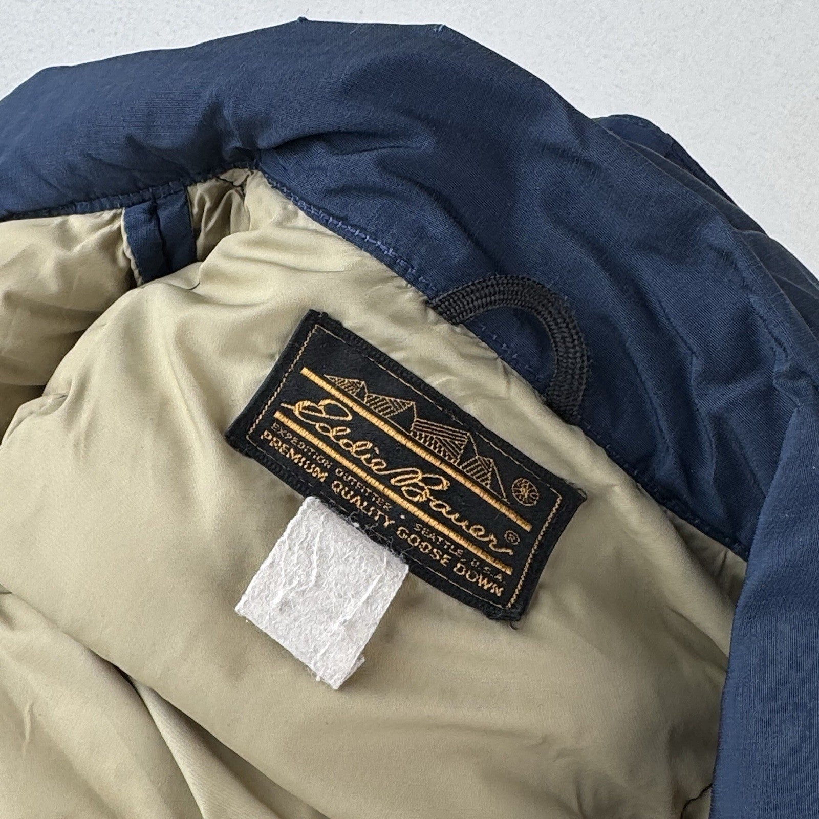 70's Vintage Eddie Bauer Goose Down Parka Men's  Small Hooded Jacket Blue *Read