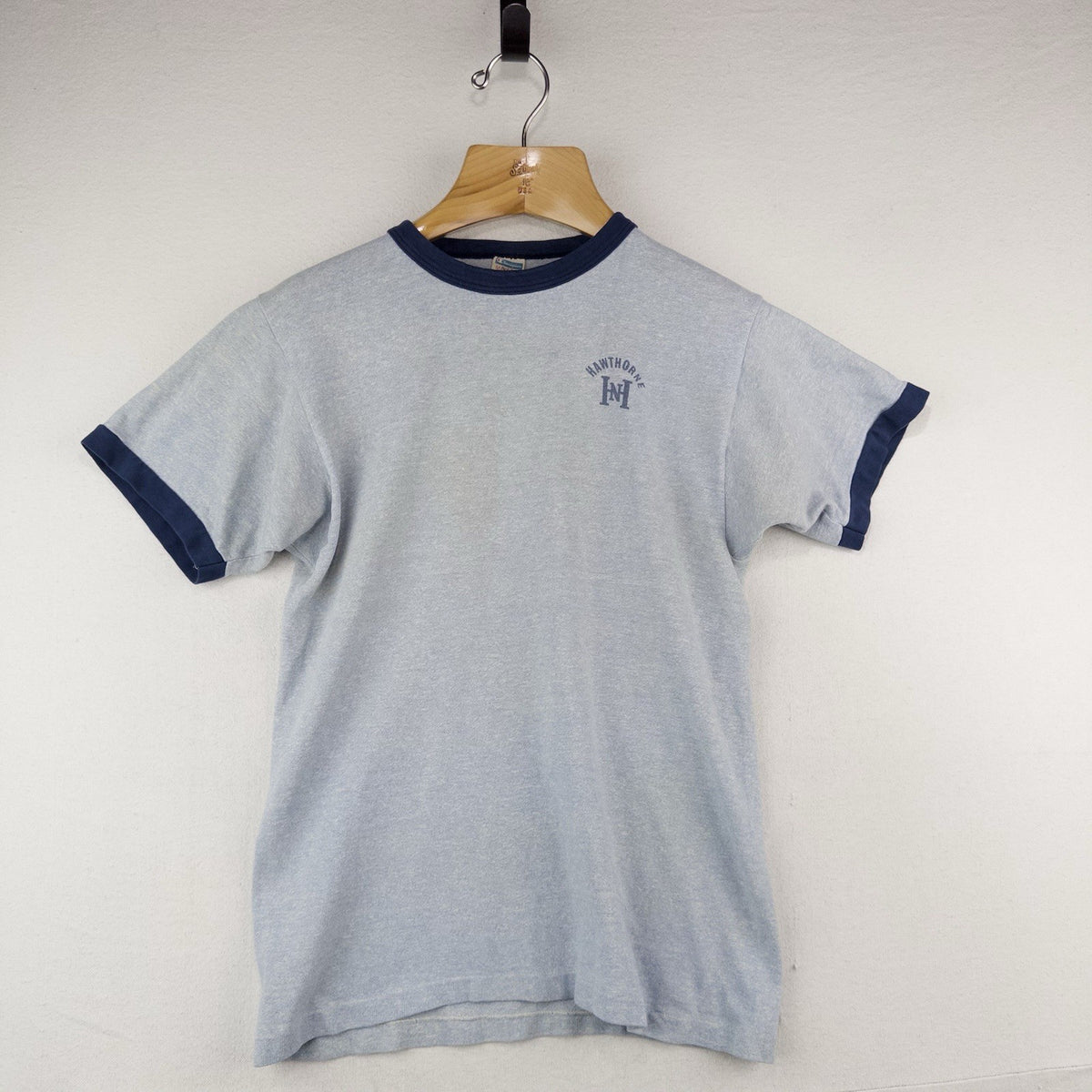 70’s Vtg Champion Nathaniel Hawthorne College Ringer T-Shirt Men’s M *Distressed