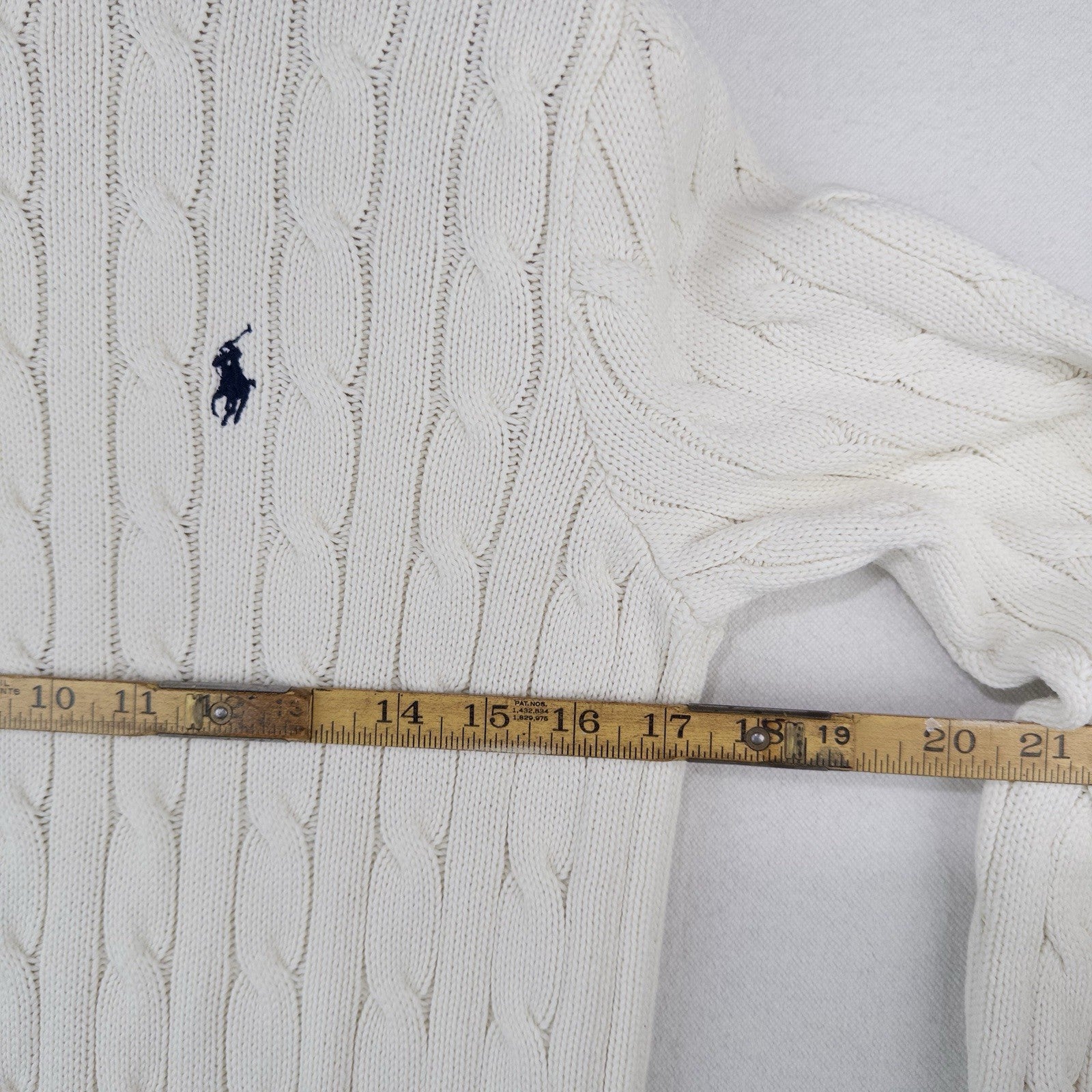 Polo Ralph Lauren Sport Cable Knit Sweater Women’s Medium White Turtle Neck