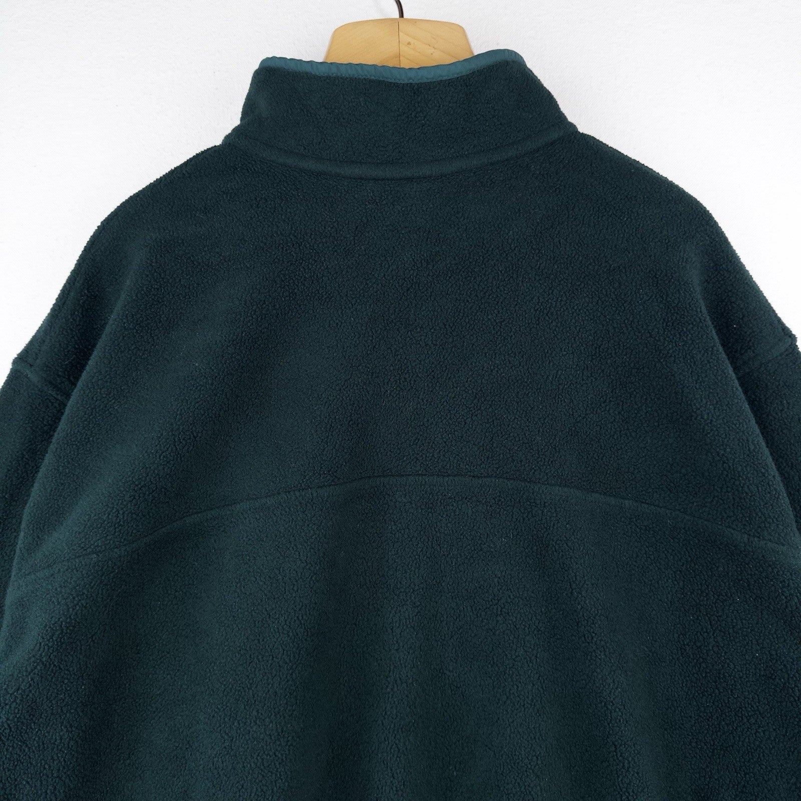 80’s Vtg LL Bean Snap Green Fleece Cursive Logo Pullover Men’s 2XL (54) USA