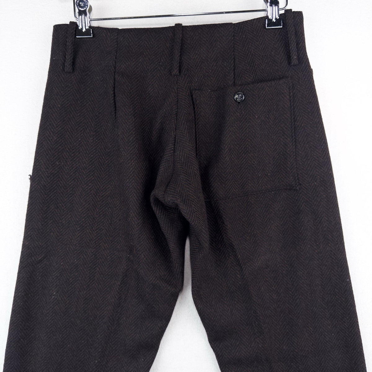50's Vtg Monarch Mfg Co. Boys Wool Pants 28x28 Brown Herringbone