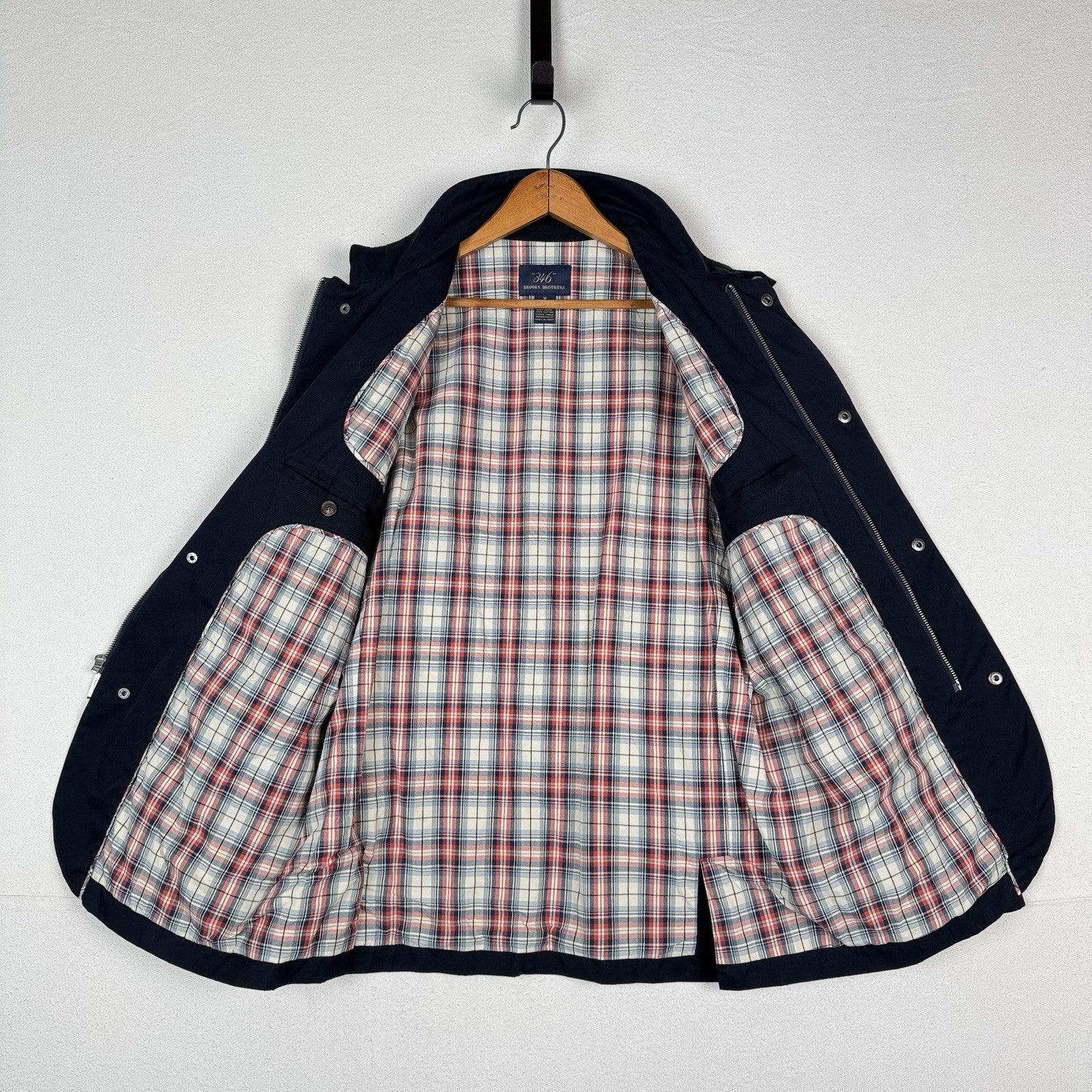 Brooks Brothers 346 Field Jacket Men’s Medium Blue Utility Barn Coat Lined *Read