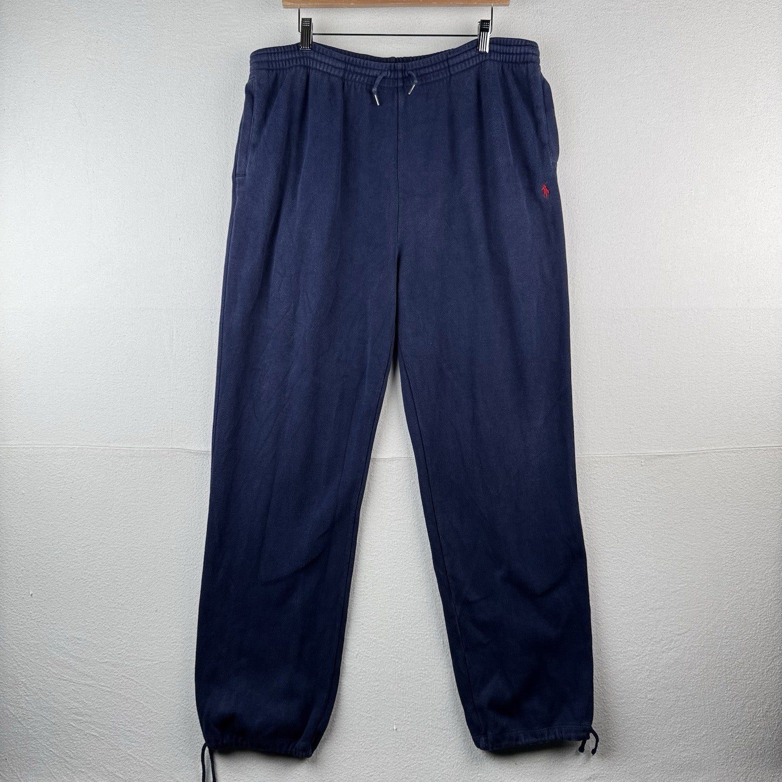 90’s Vtg Polo Ralph Lauren Men’s XL Ribbed Soft Sweatpants Navy Blue Baggy Faded