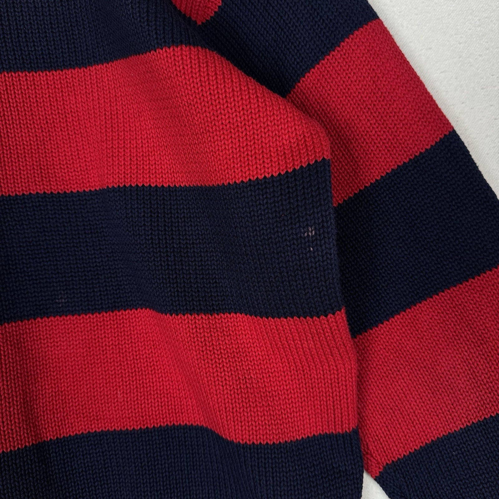 90’s Vtg Polo Ralph Lauren Knit Sweater Men’s M Red Navy Blue Color Block *Read