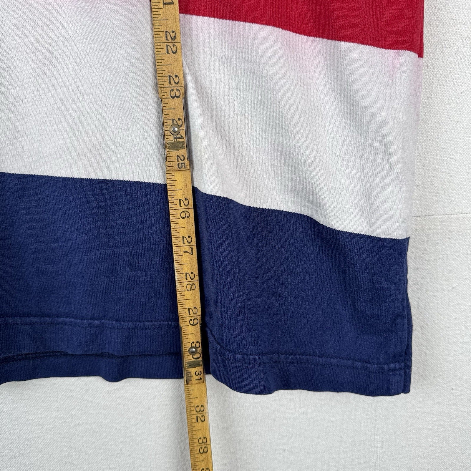 90’s Vtg Lands End USA Rugby Football Union Stripe Shirt Mens XL Made USA *Read