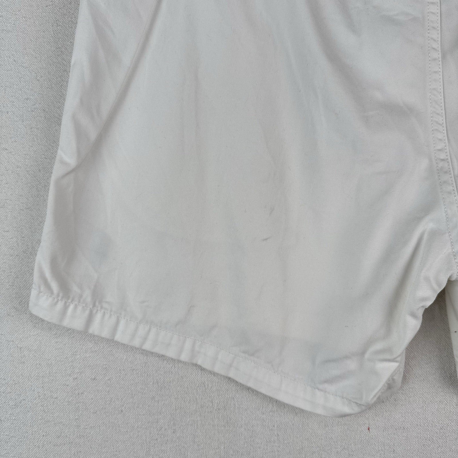 90's Vtg Polo Ralph Lauren Mens White M 100% Cotton Chino Drawstring Zip Shorts