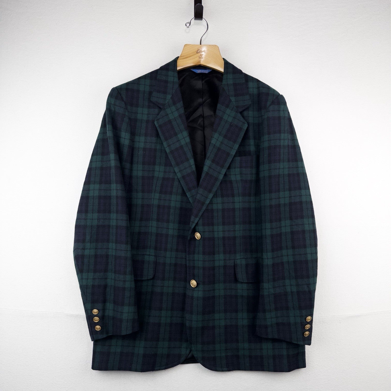 70’s Pendleton Black Watch Plaid Wool Blazer 42L Green Blue 2-Button Jacket USA