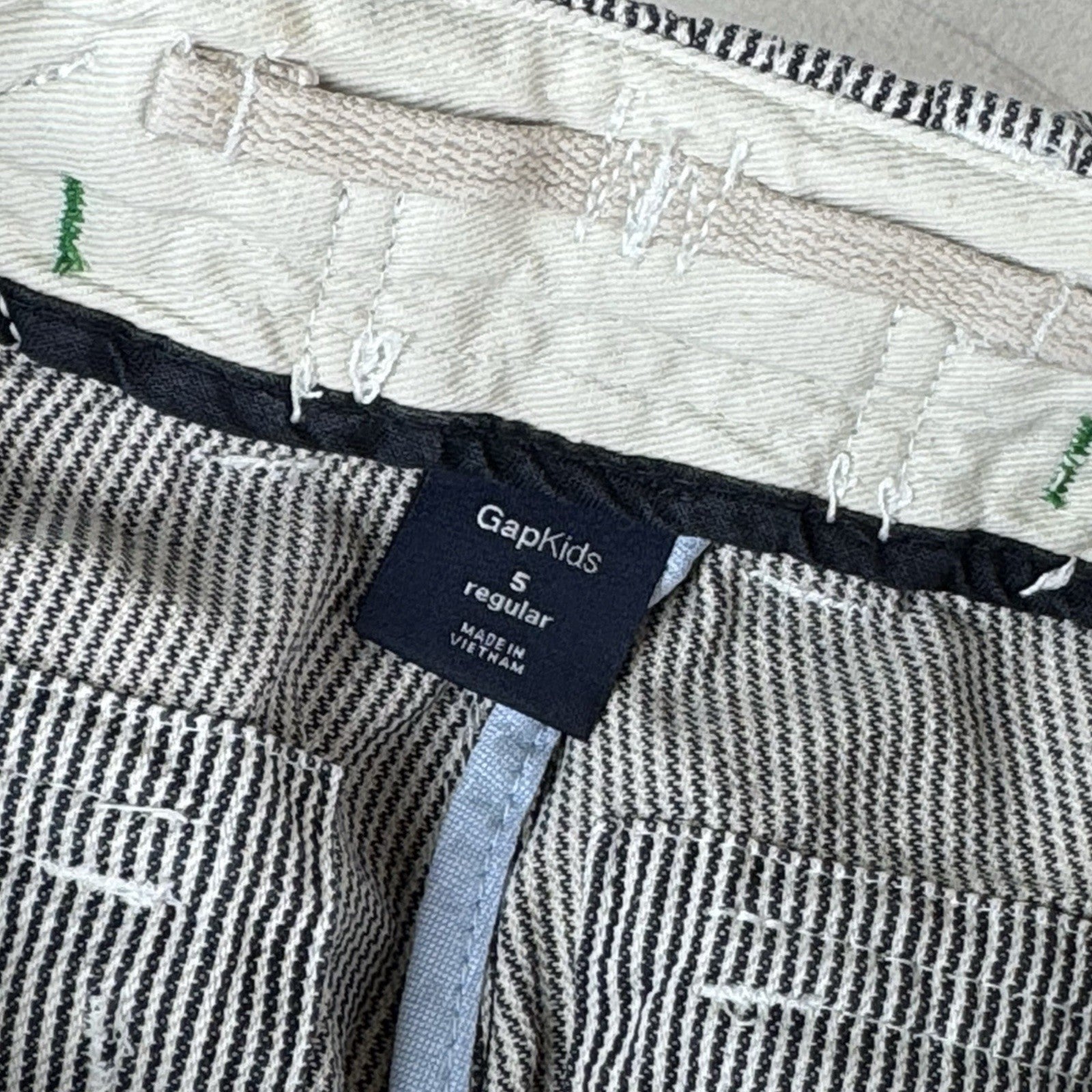 Buckle-back Railroad Hickory Striped Gap Kids Pants Sz 5 Big Pockets 100% Cotton