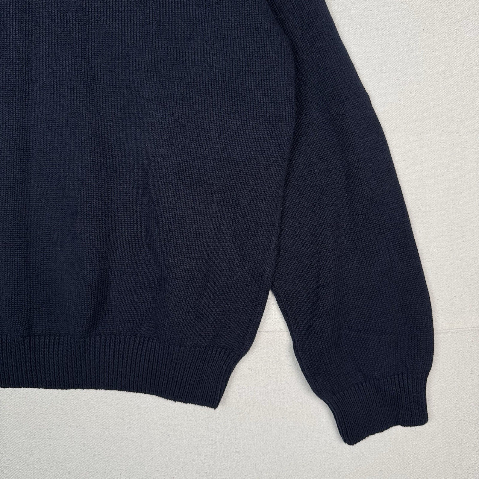 Vintage Tommy Hilfiger Men's Knit Cotton Navy Blue Crewneck Sweater XL