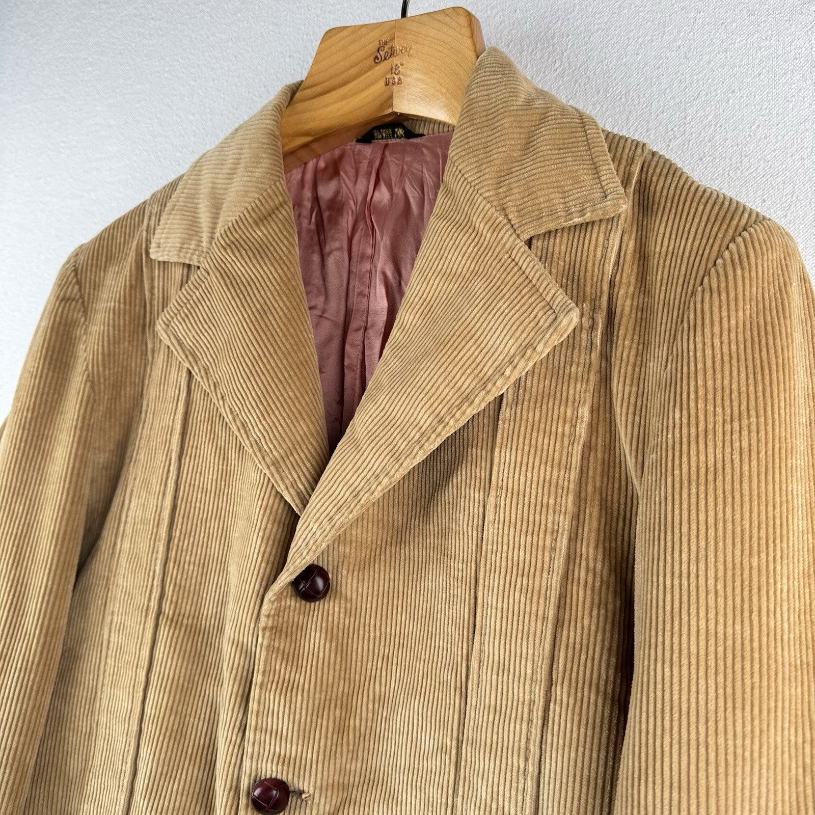 60s/70s Vtg L.L. Bean Camel Corduroy Norfolk Field Jacket Men’s 40 (Fit 38”) USA