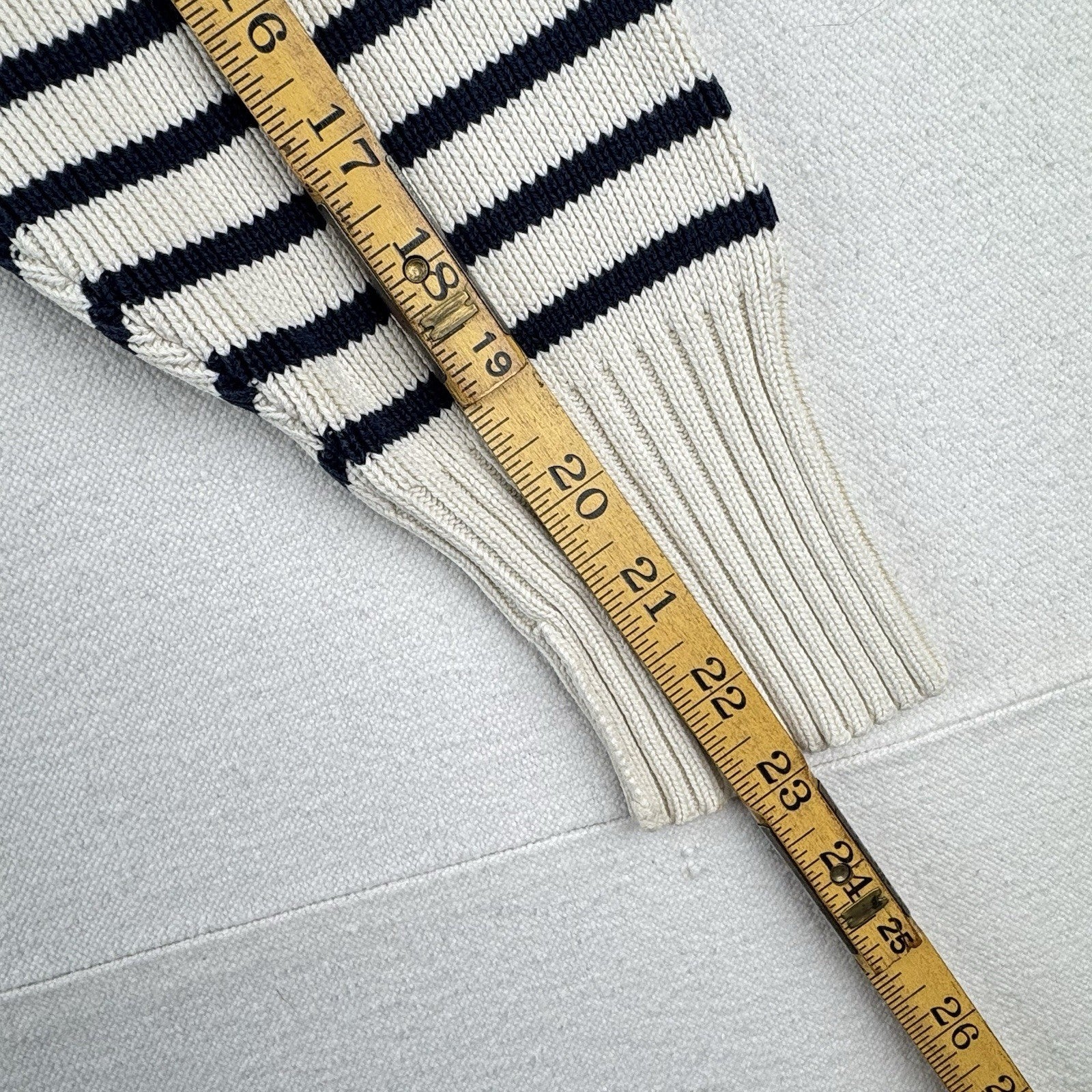 Ralph Lauren Nautical Striped Turtleneck Sweater Navy Blue White Women’s Medium