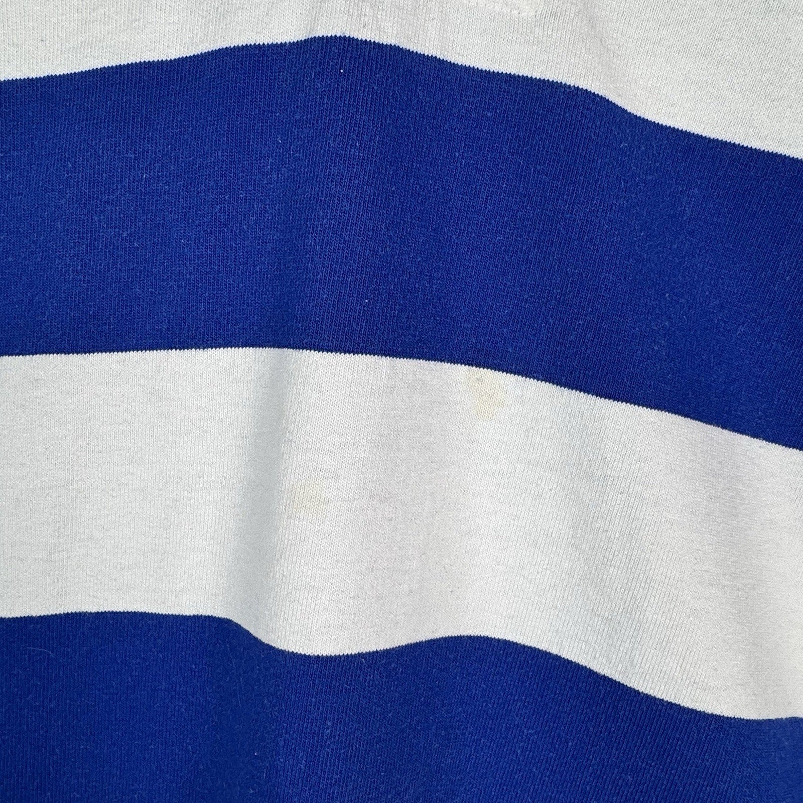 90’s Vintage Polo Ralph Lauren Rugby Shirt Mens Large Blue White Striped *Read