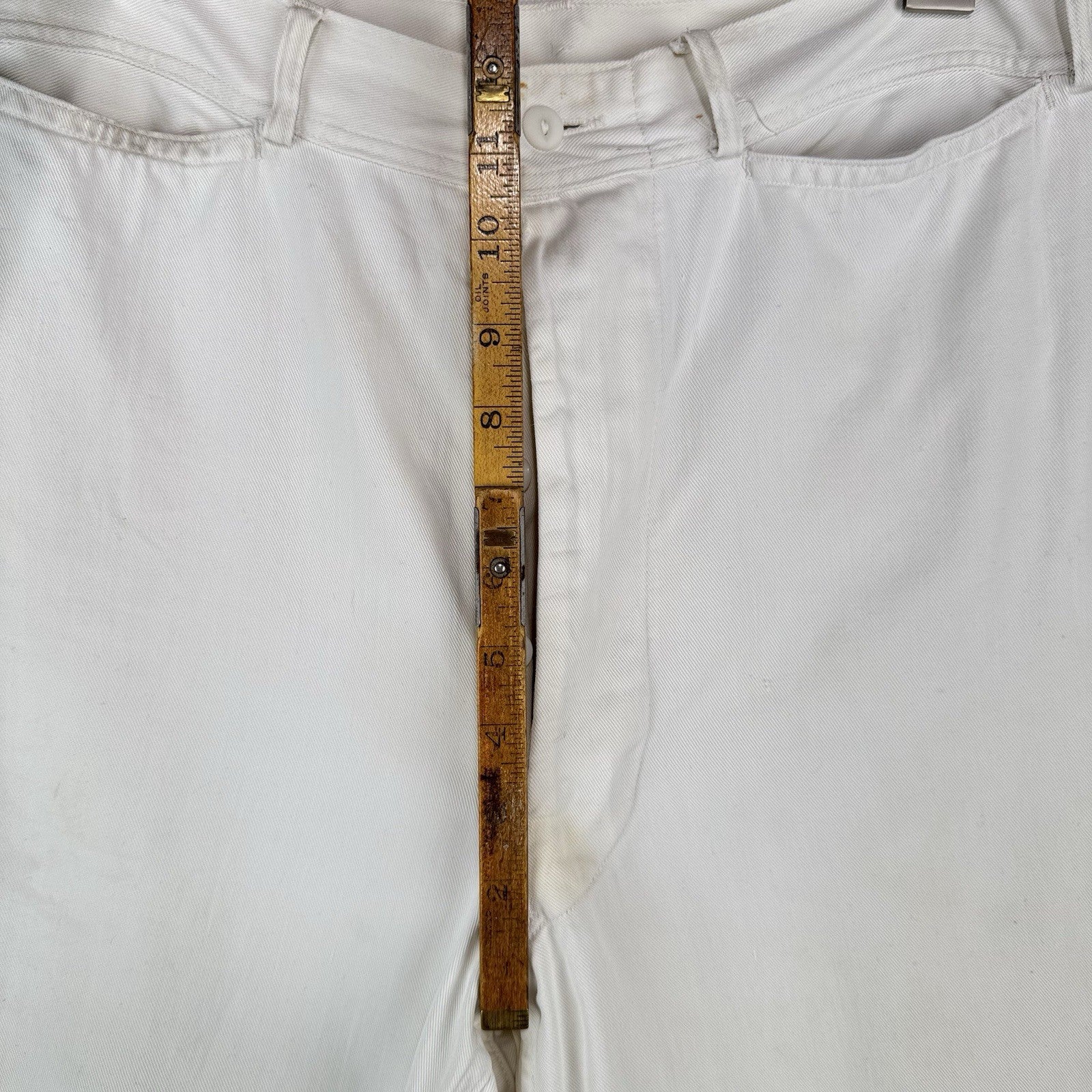 40's Vtg WWII US Navy USMC White Trousers Pants 28x28 Wide-leg 11" *Distressed