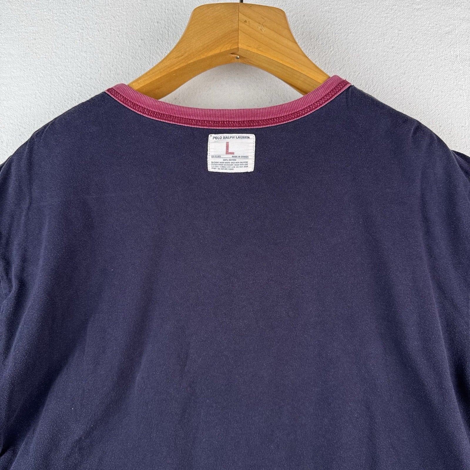 Vintage Polo Ralph Lauren Double Layer T-shirt Men Large Red/Blue Short Sleeve