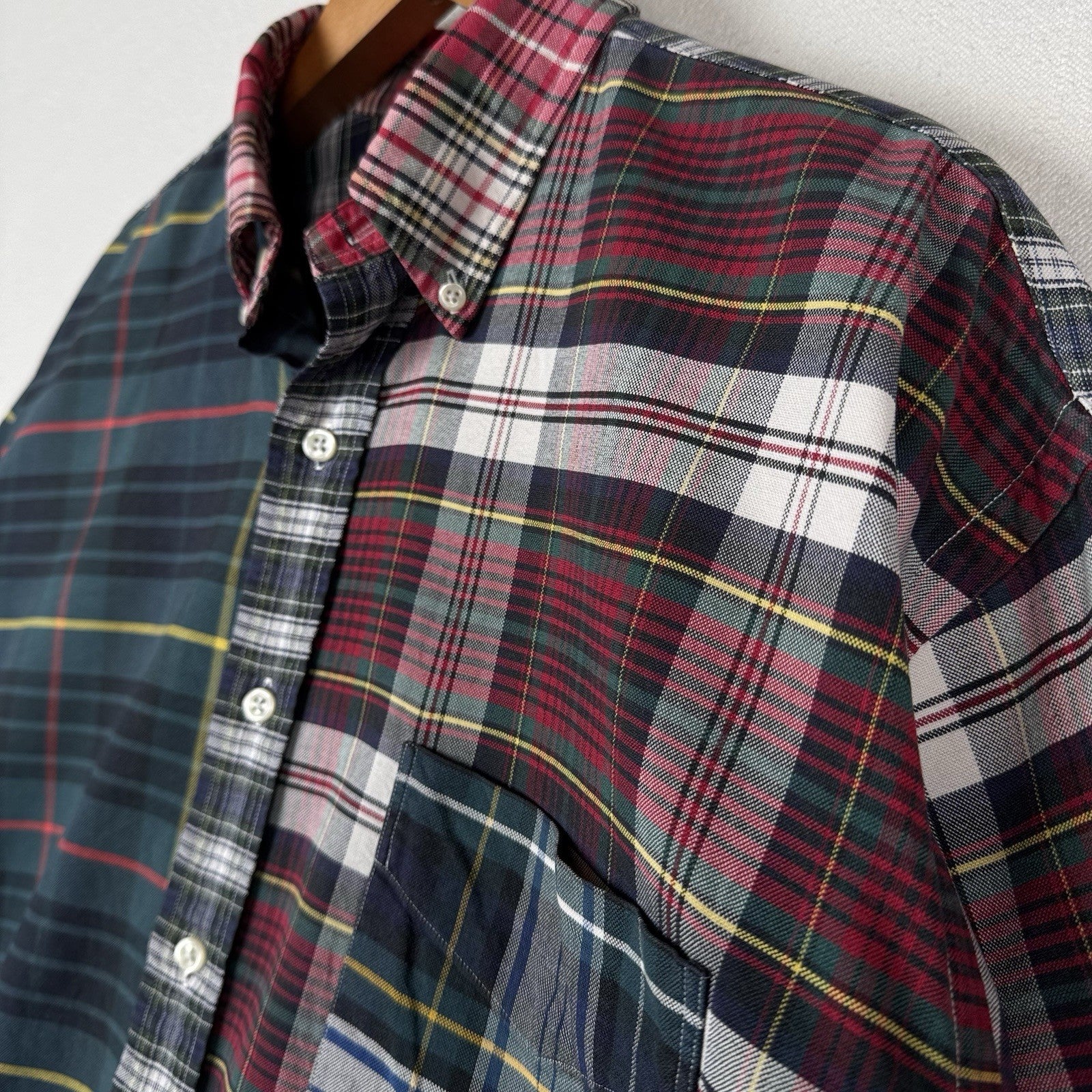 Vtg 90’s Ralph Lauren Men’s L “Big Fit Fun Shirt” The Big Oxford Red Blue Plaid