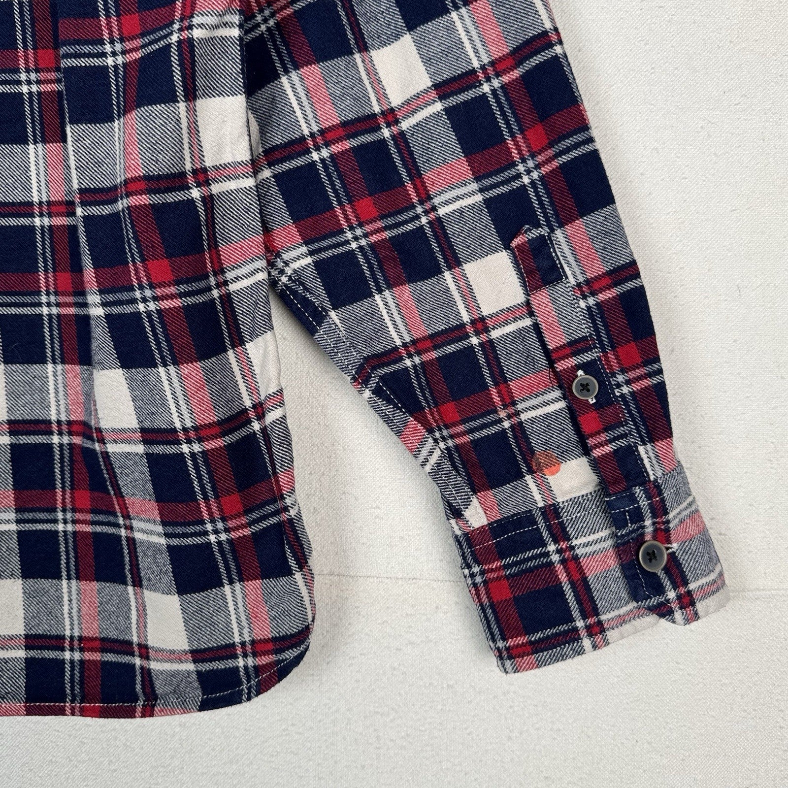 Jachs Men’s Large L Red White Blue Heritage Thick Material Flannel Button Up
