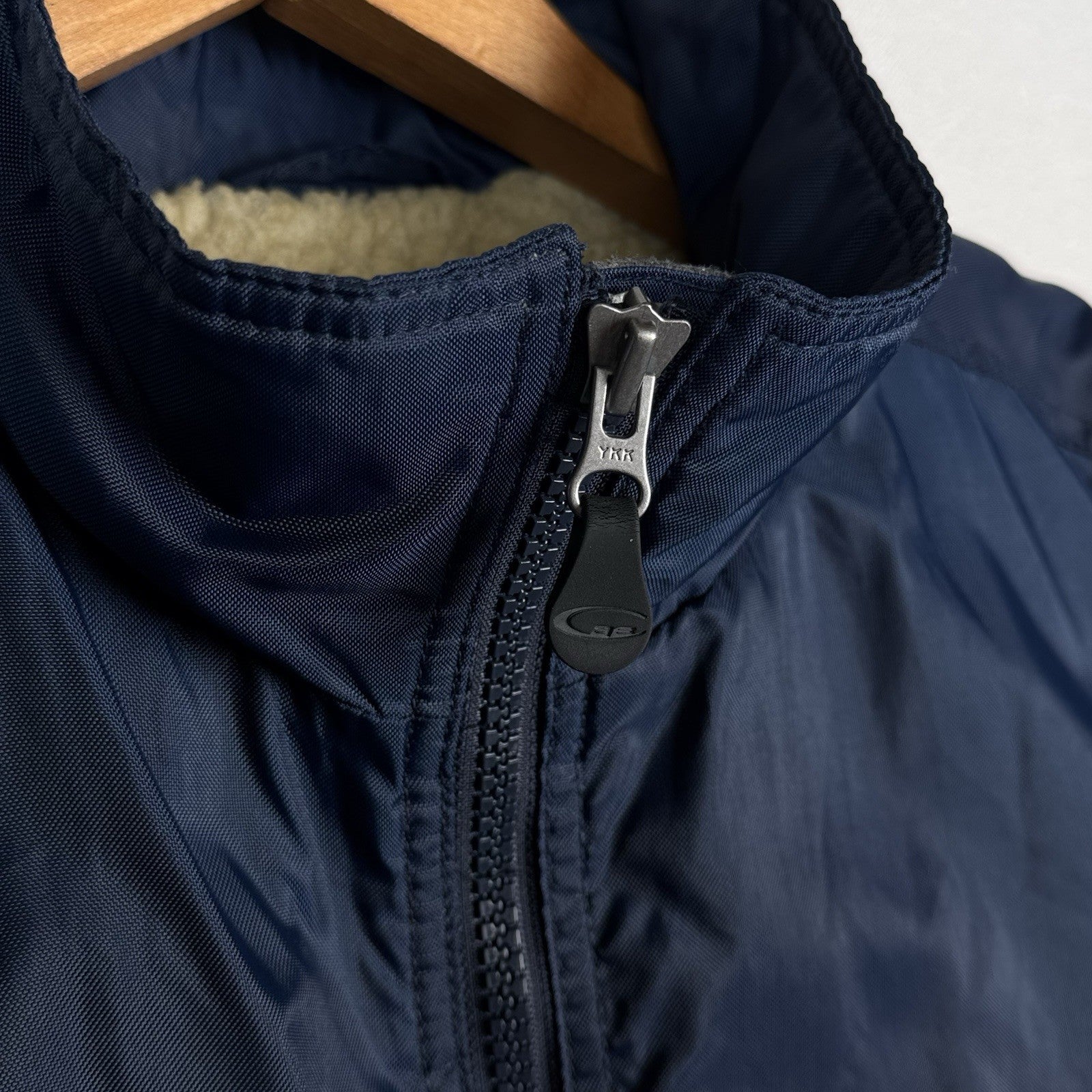 Vintage American Eagle Parka Size S Full Zip Heavyweight Sherpa Nylon Blue 90s