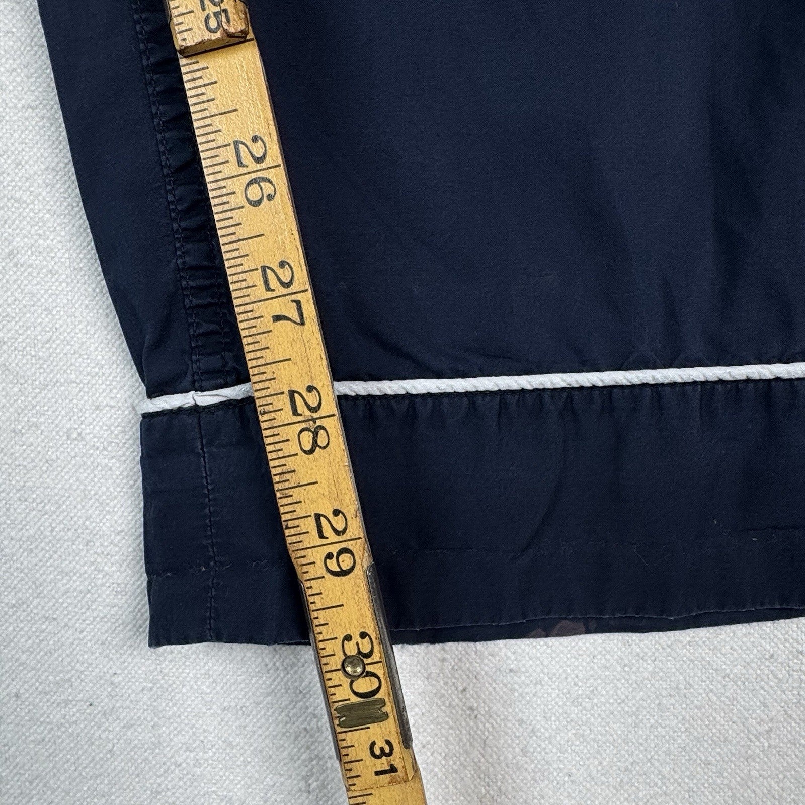 J. Crew Pajamas Loungewear Set Women's Small Navy Blue White Piping Long Sleeve