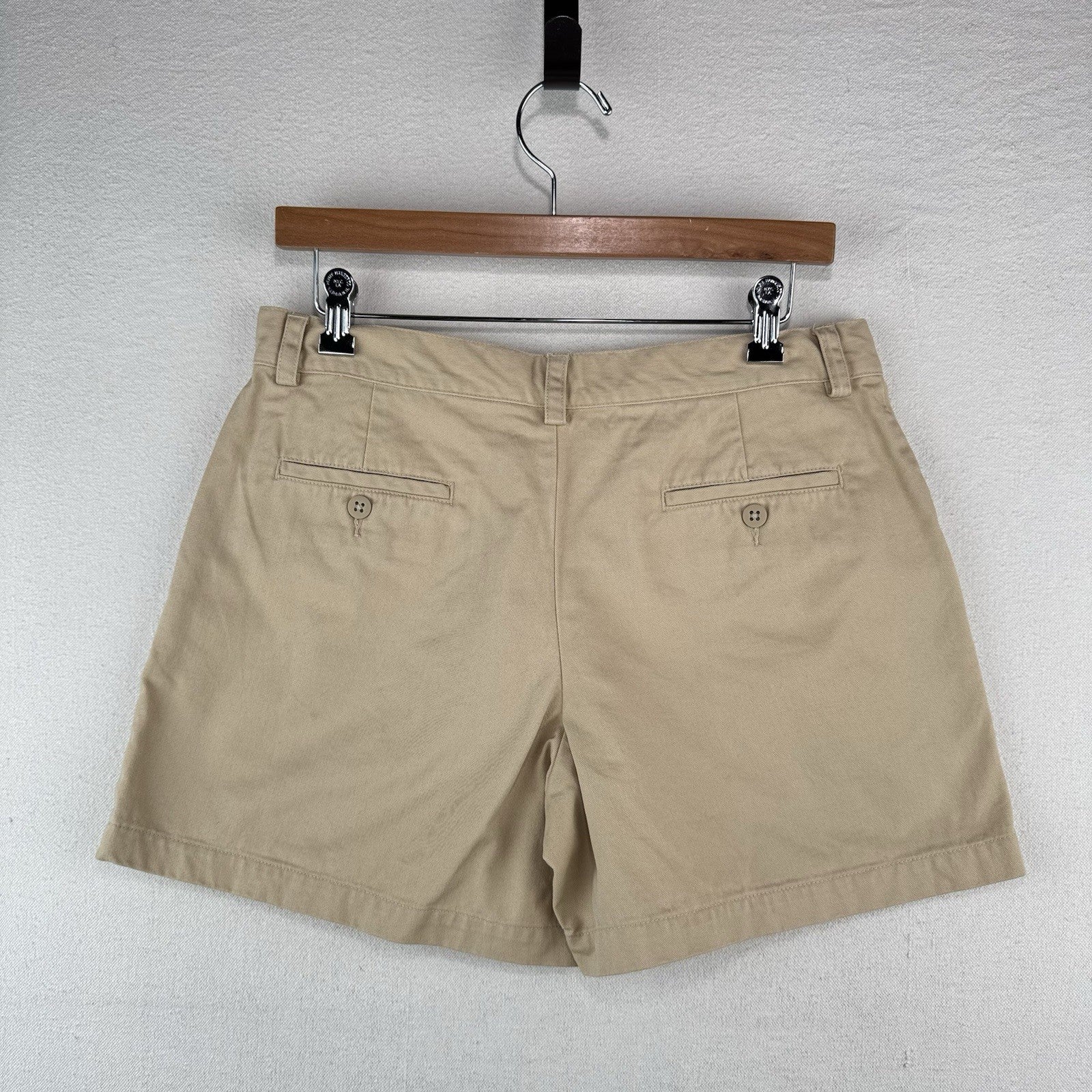 Ralph Lauren Sport Shorts Women’s 6 Tan Khaki Twill Embroidered Blue Pony