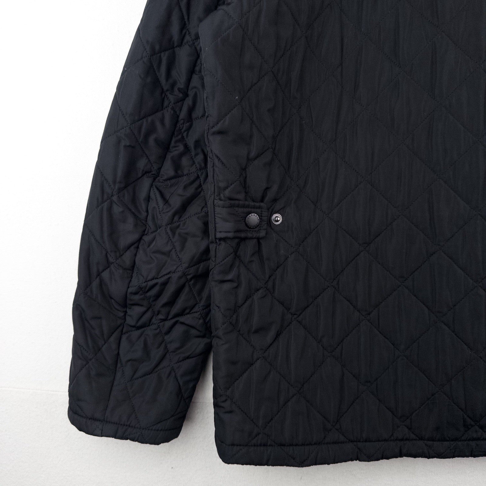 Barbour Men's L Chelsea SportsQuilt Black Quilted Jacket Chore Car Coat *Read