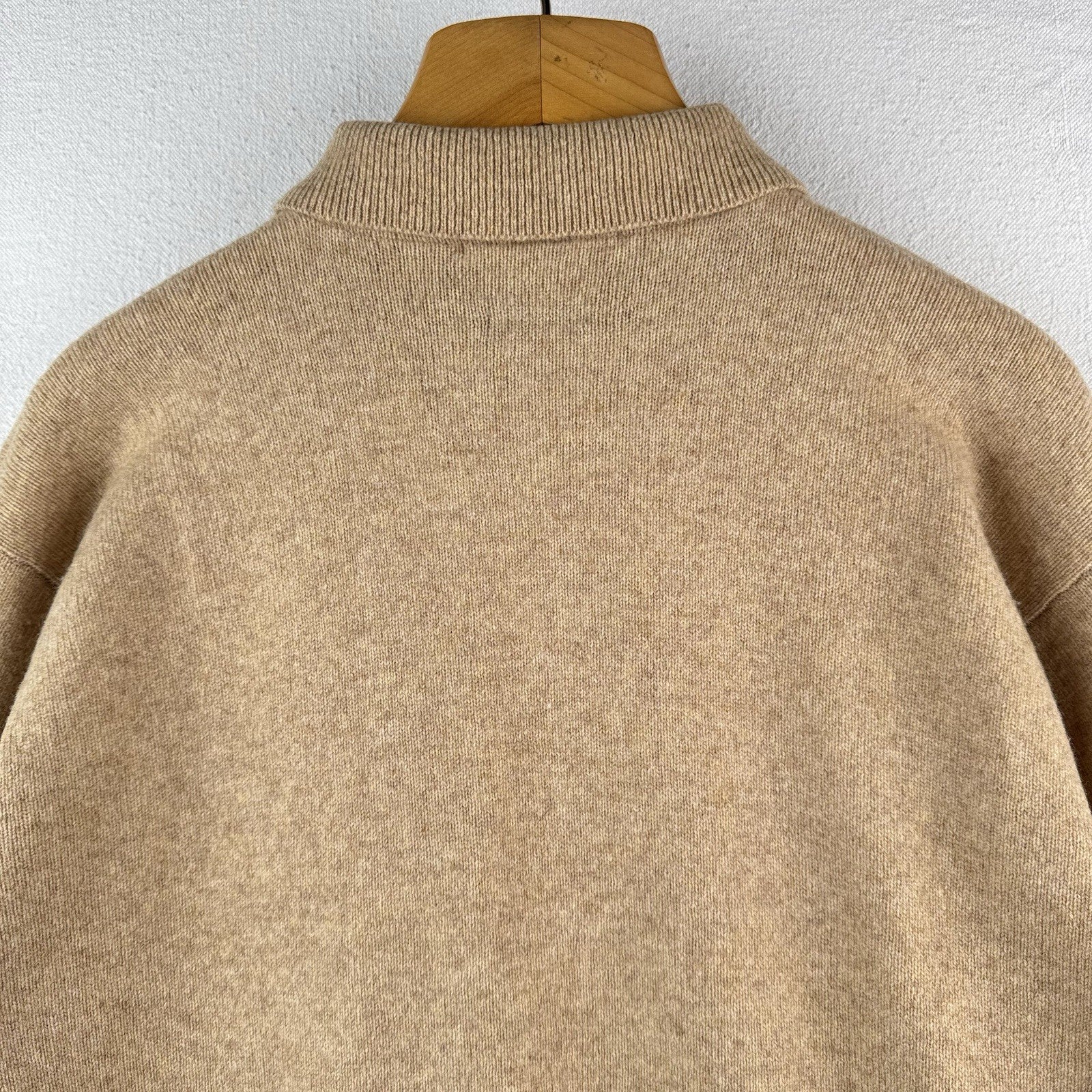 90s Vtg Polo Ralph Lauren Sweater Mens M Camel Tan Lambswool Knit Collared *Read