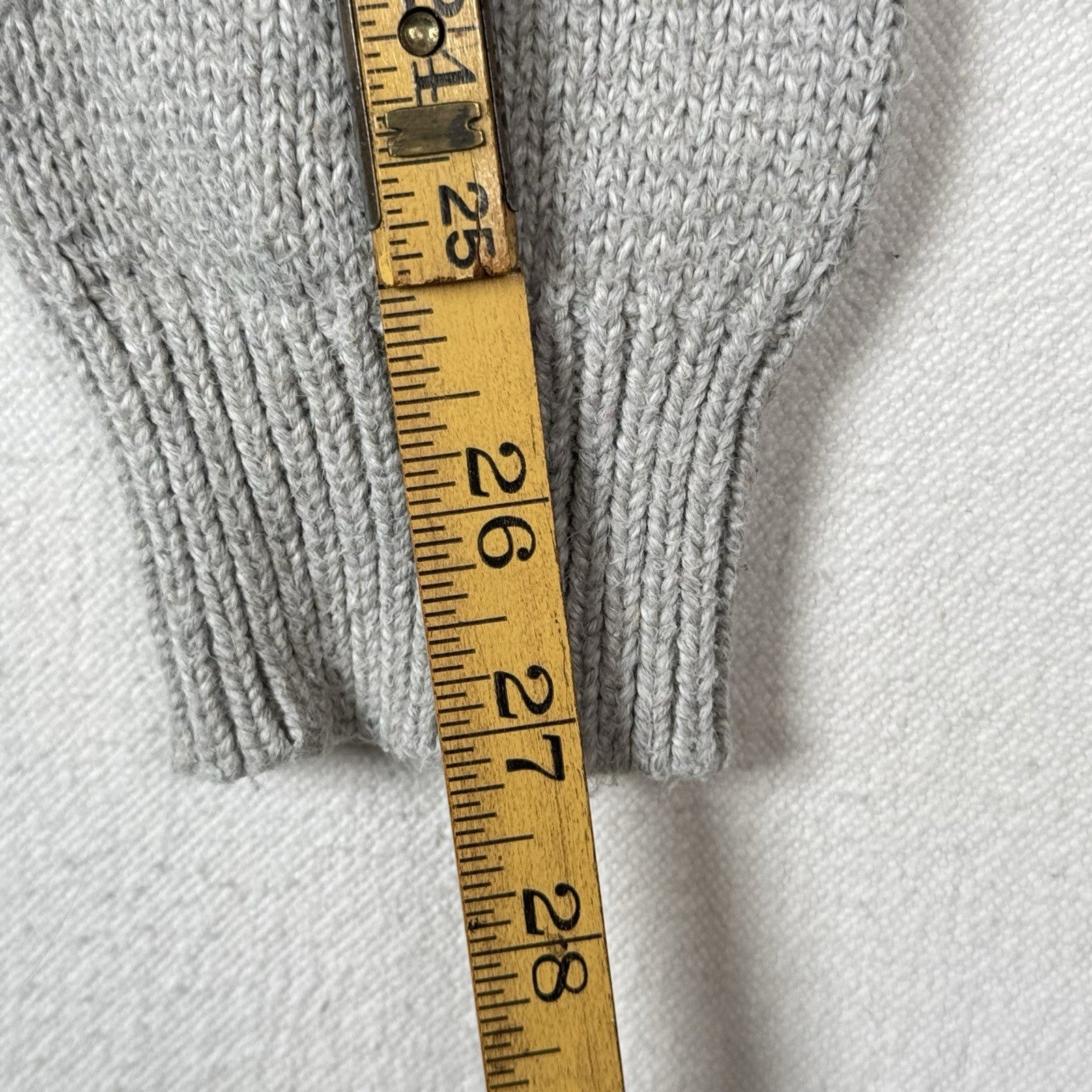 Vintage Polo Ralph Lauren Men’s 1/4 Zip Gray Cotton Knit Sweater Large